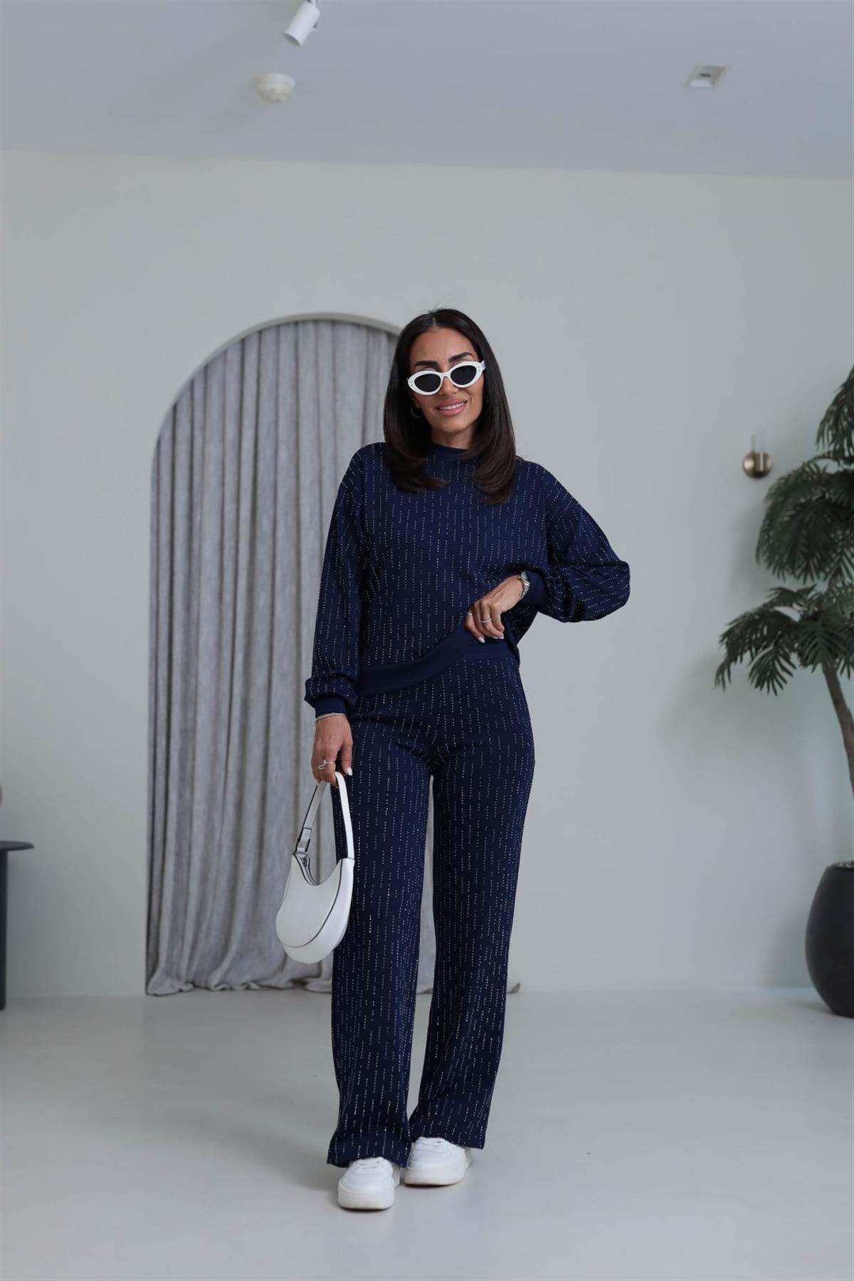 4213 Sıra Taşlı Rahat Modal Takım LACİVERT