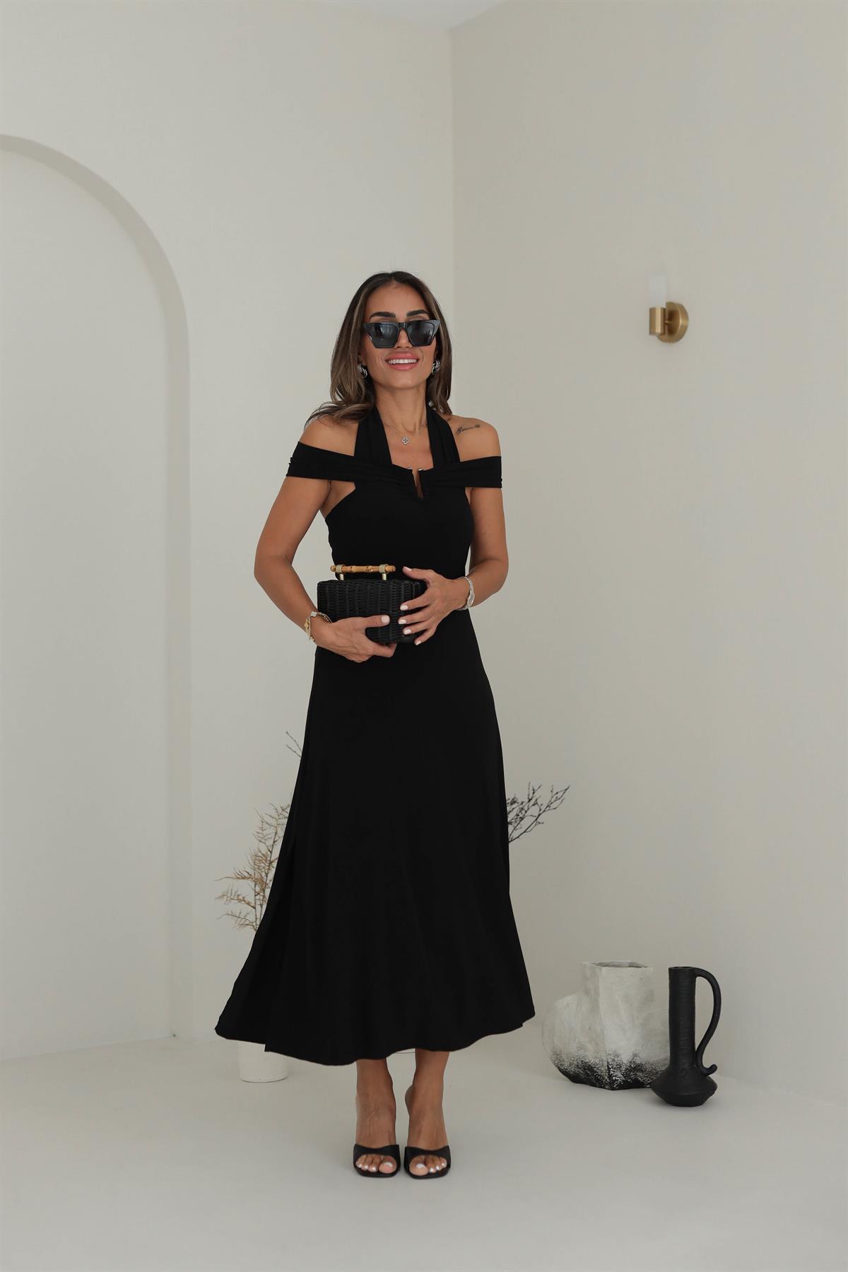 1084 Tokalı Bantlı Sandy Elbise