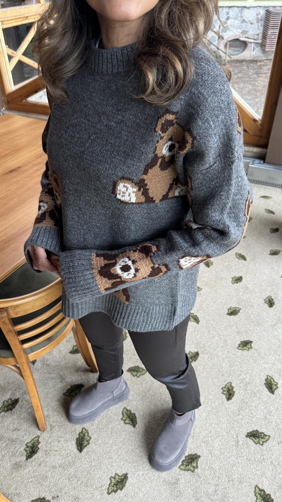 0033 Ayıcıklı Kalın Kazak ANTRASİT