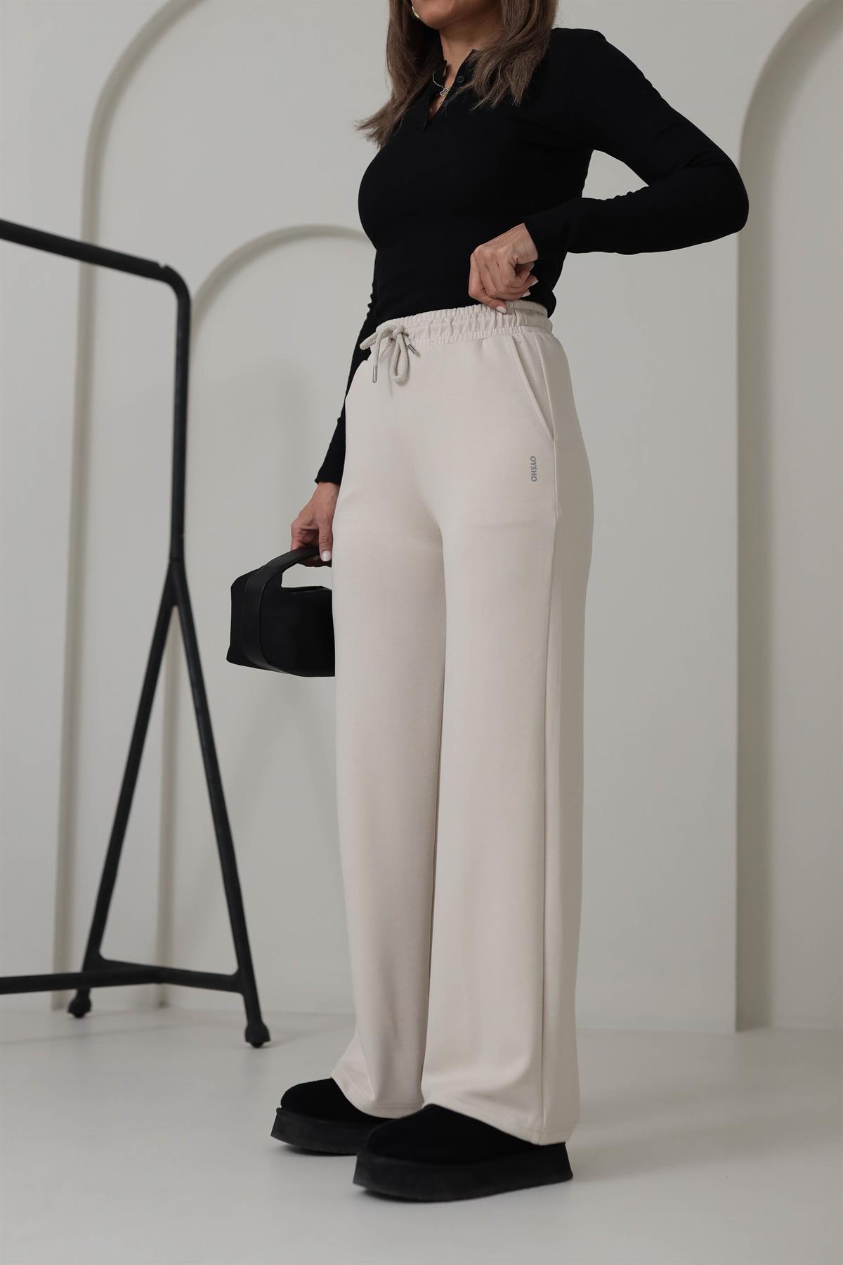 075 Modal OYS Bol Paça Eşofman Altı BEJ