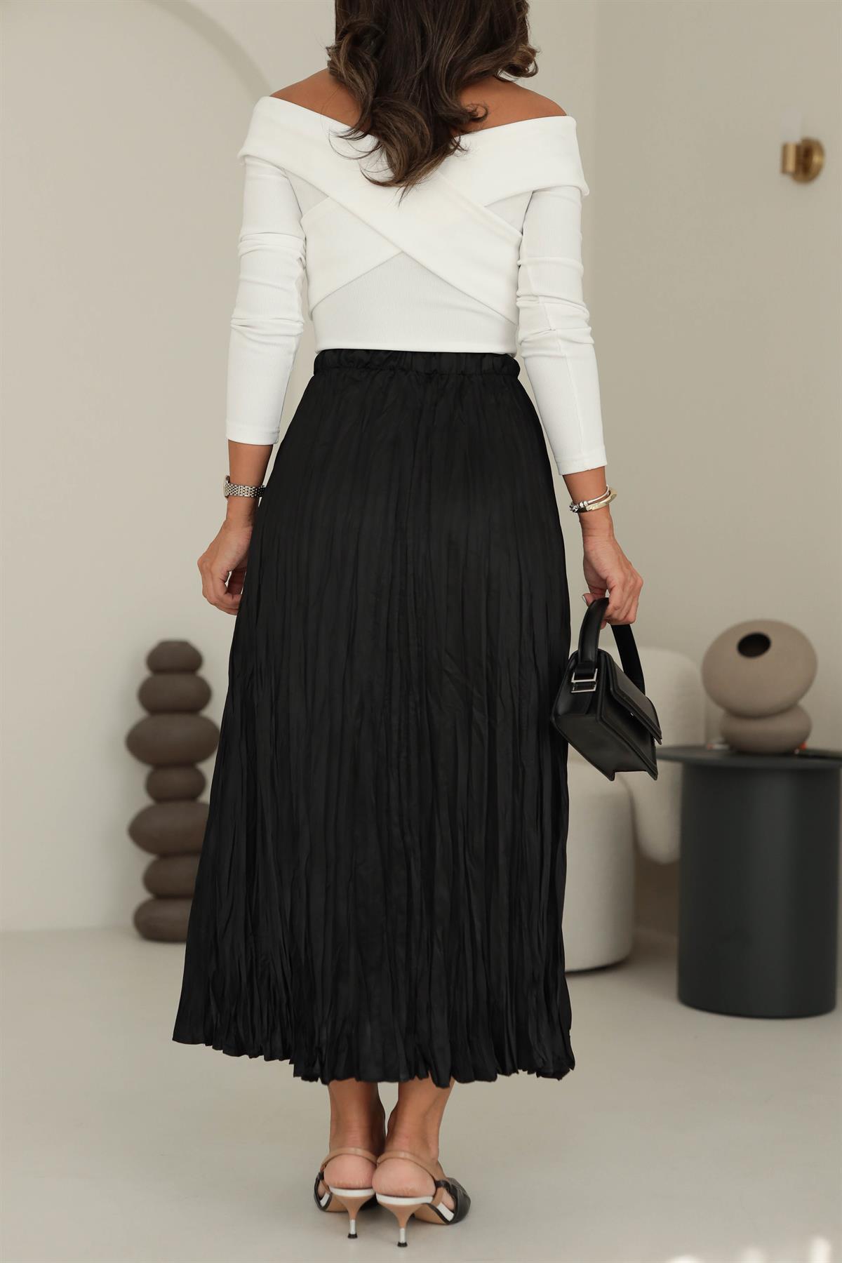 6571 Kraşlı Etek SİYAH