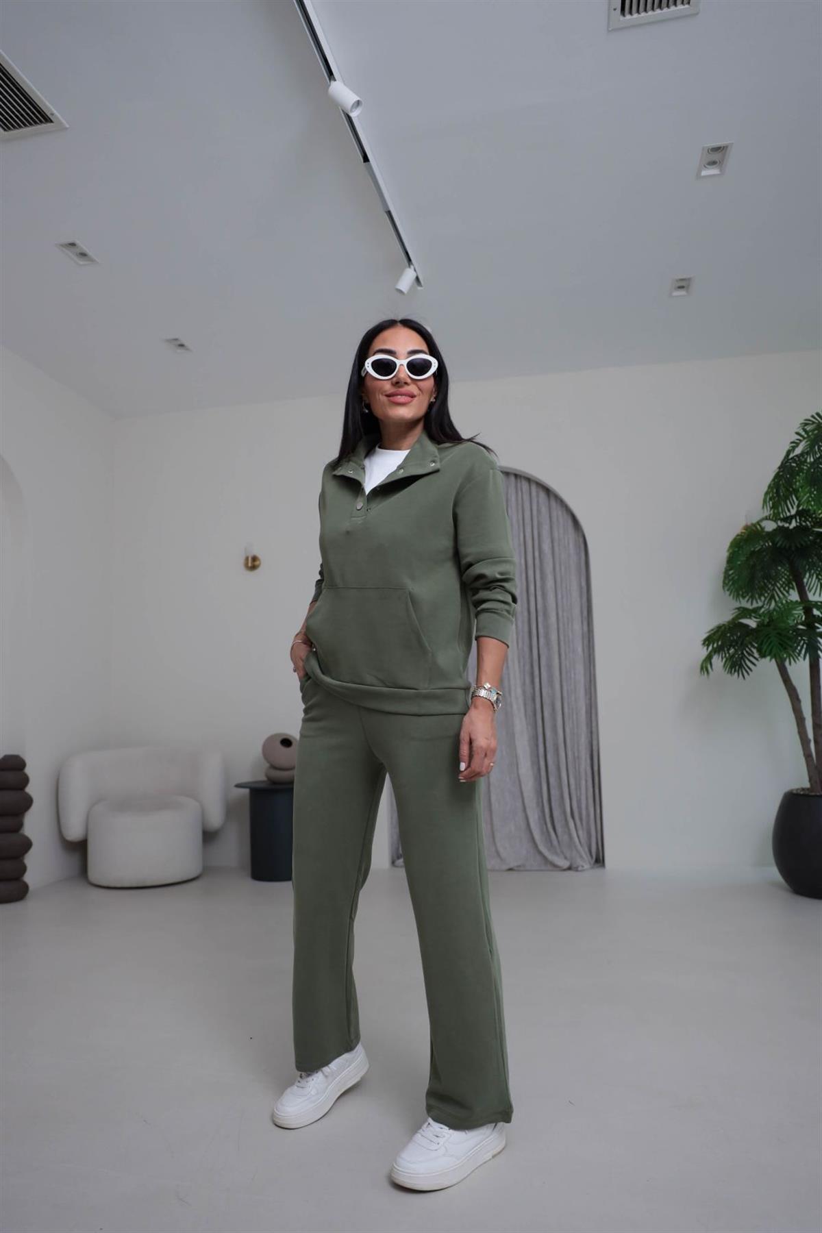 2011 Polo Yaka Çıtçıtlı Modal Takım HAKİ YEŞİL