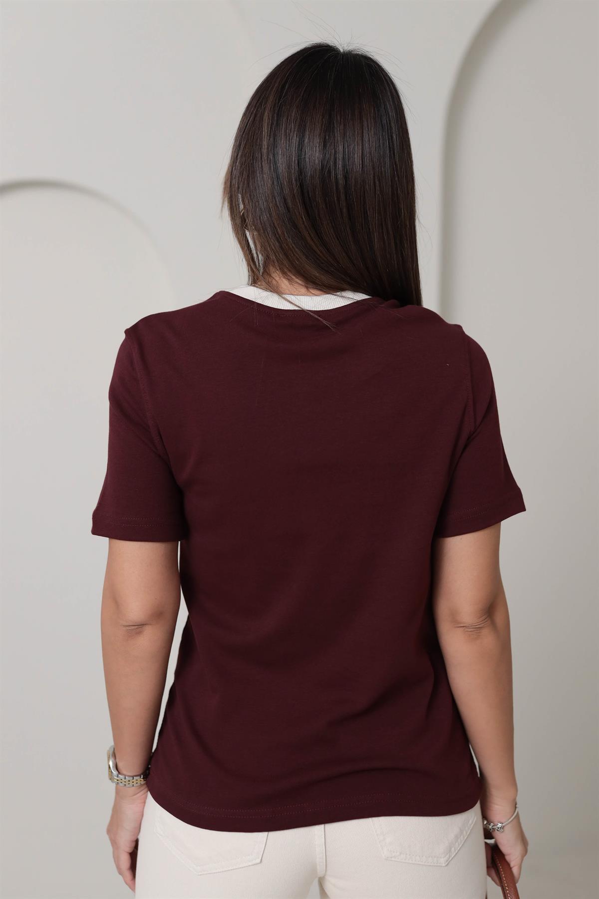 1069 Yaka Ribanalı Thisrt BORDO