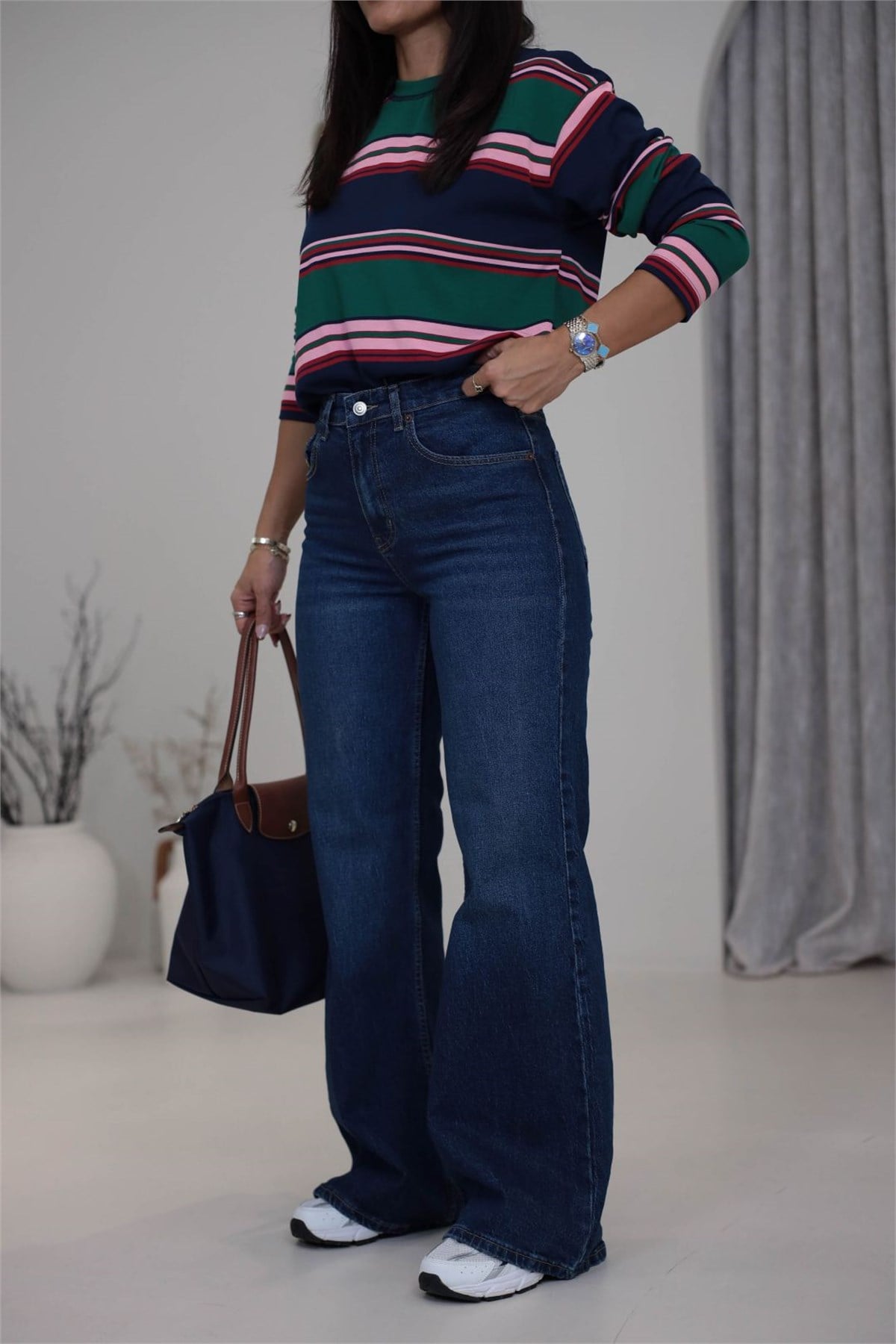 4124 Massi Wide Leg Jean KOYU MAVİ
