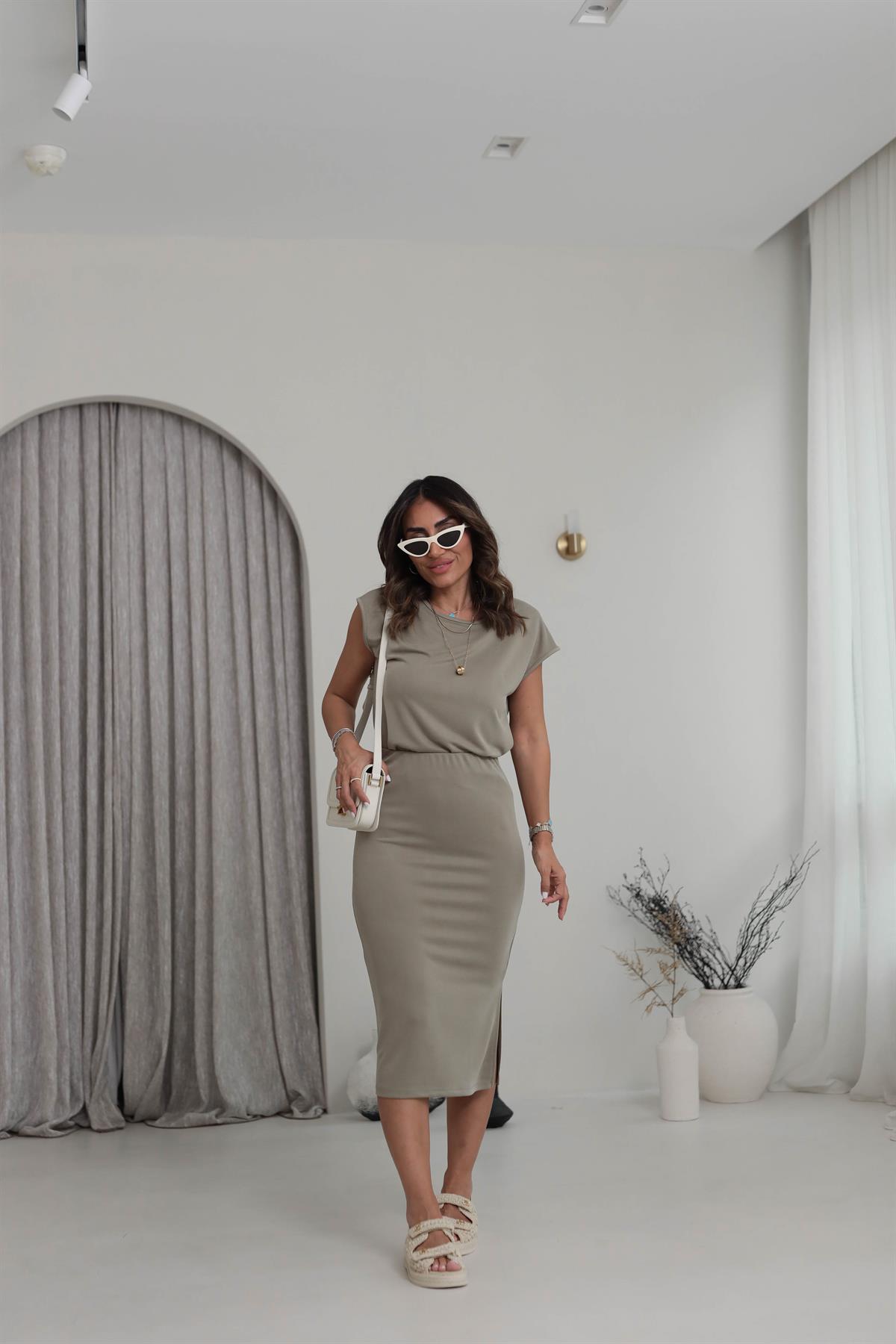 1126 Oys Pike Modal Etekli Takım HAKİ YEŞİL