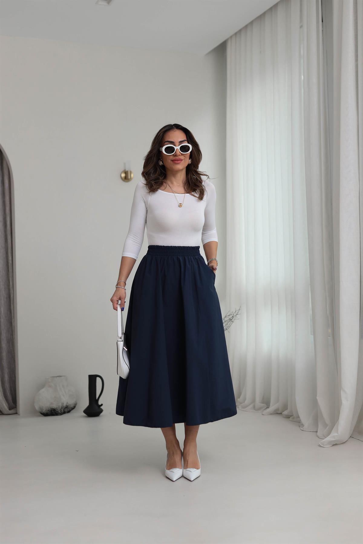 0816 Kayık Yaka Bodysuit BEYAZ