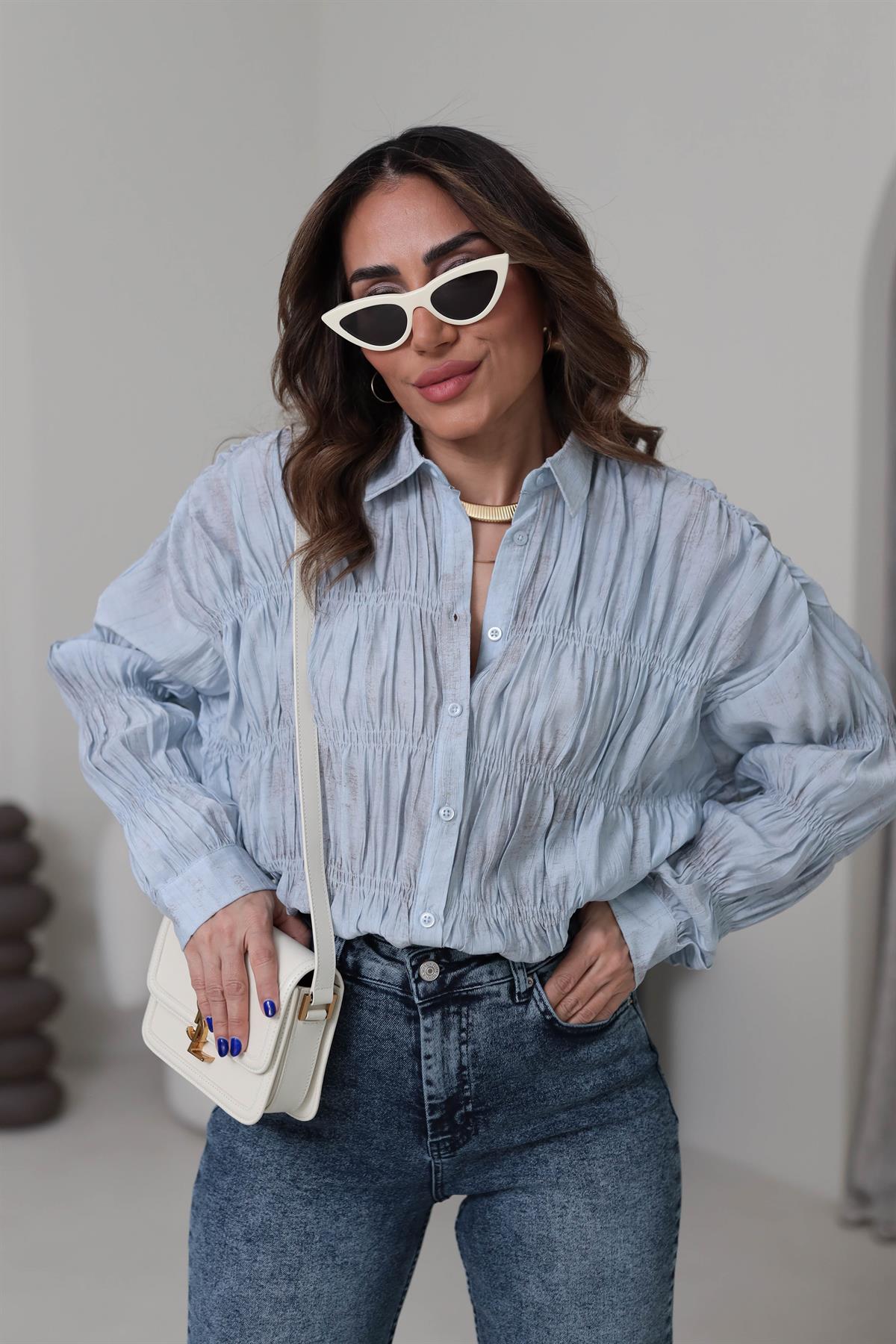 Gipeli Massi Gömlek BEBE MAVİ