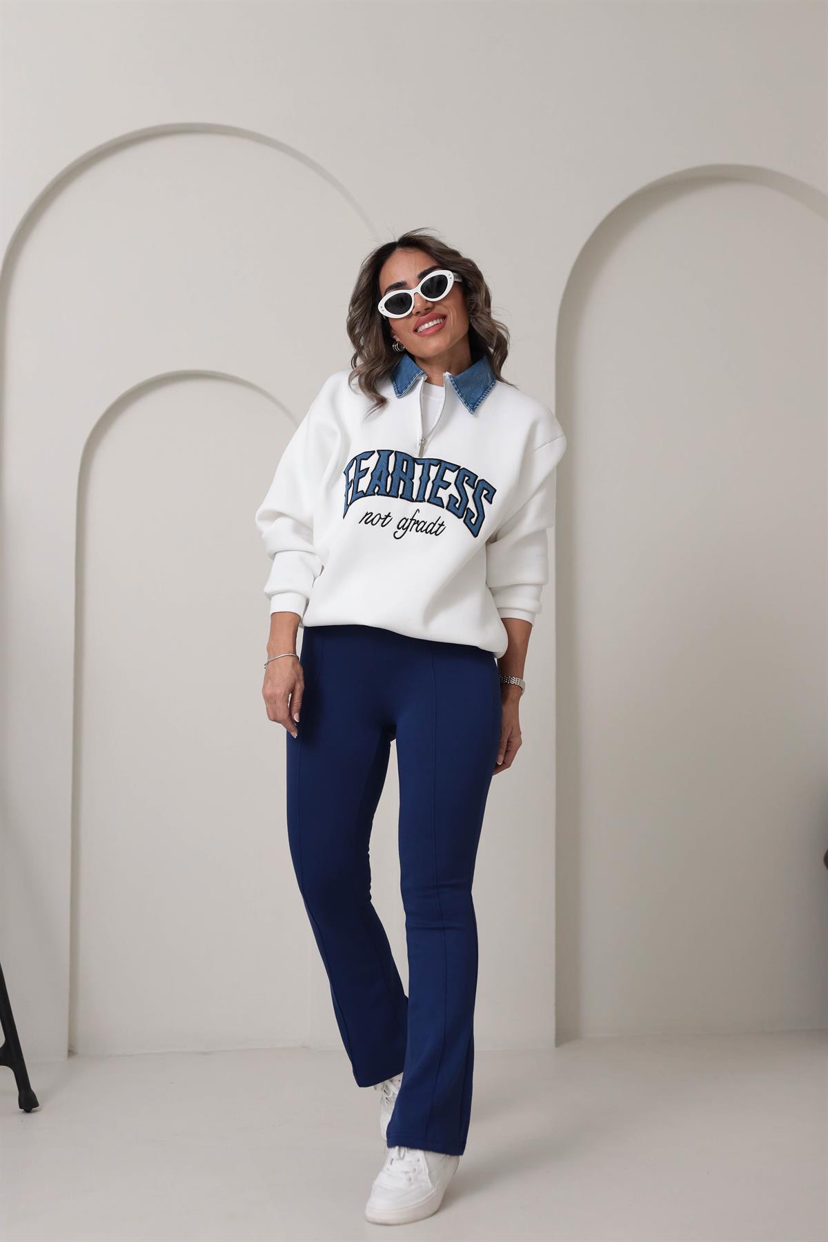 Za Ön Dikiş Detay İspanyol Paça Pantolon LACİVERT