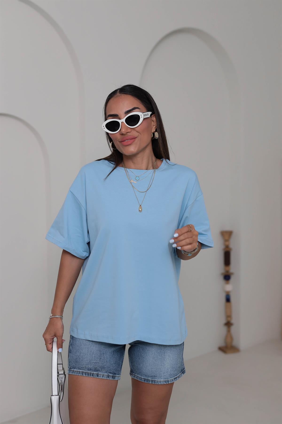 3300 Basic Oversize Tshirt BEBE MAVİ