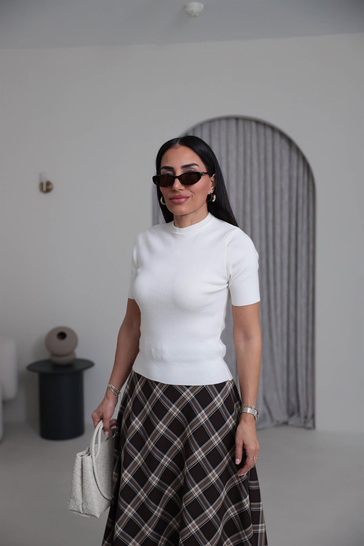 2101 Massi Korsman Triko Bluz EKRU