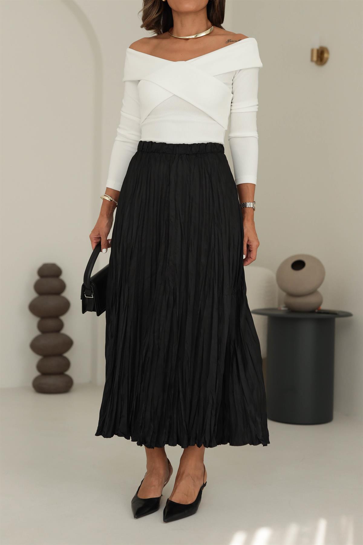 6571 Kraşlı Etek SİYAH