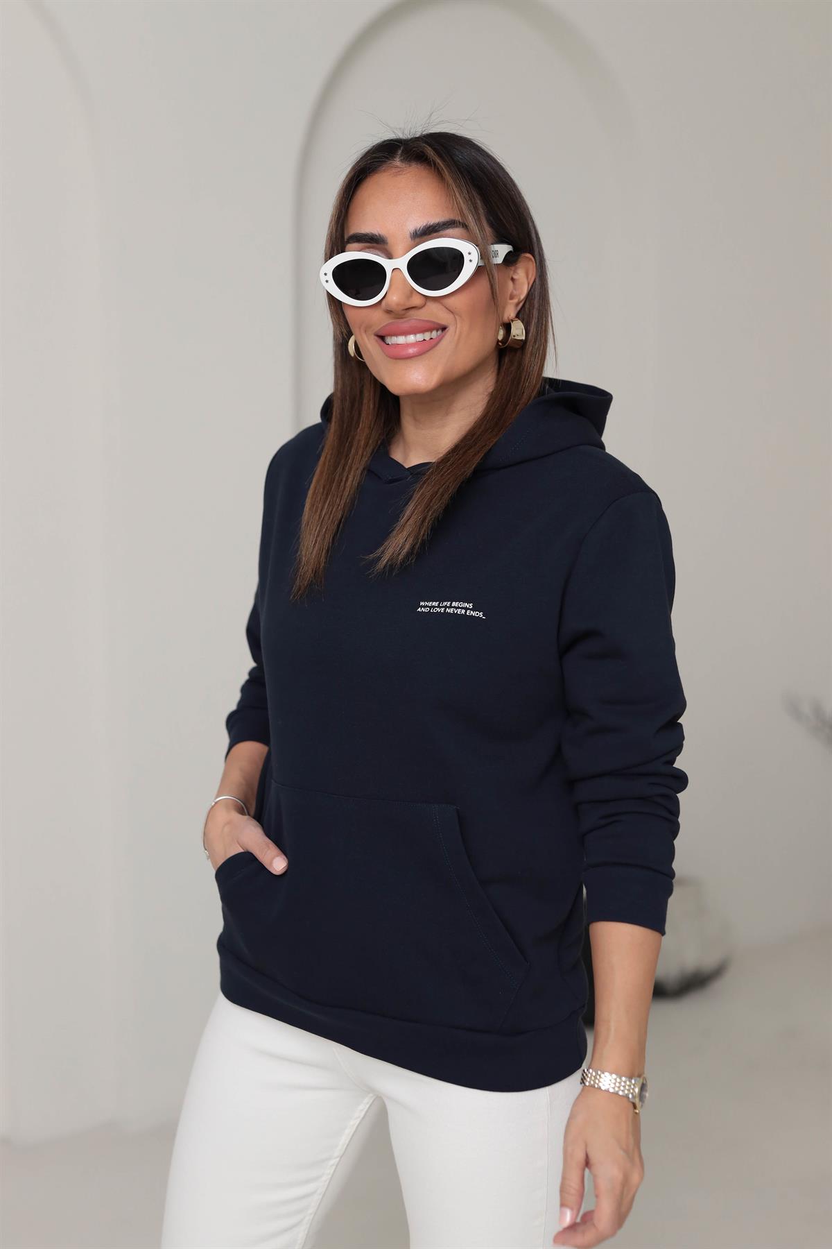 Oys Kapşonlu Sweatshirt LACİVERT