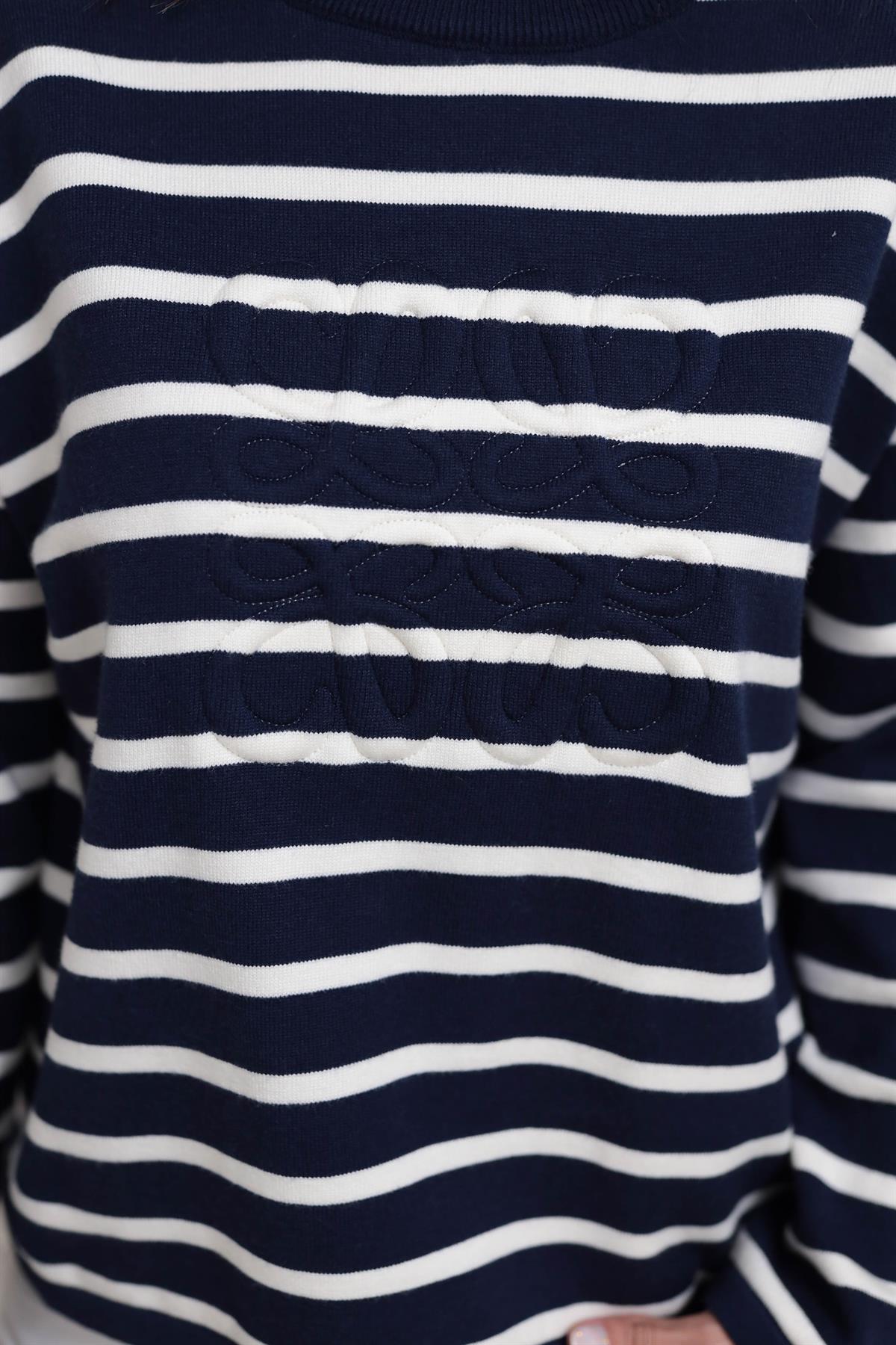 2430 Çizgili Korsman Çizgili Kazak LACİ-BEYAZ