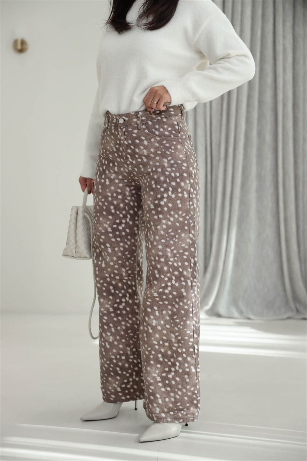 9222 Bambi Desen Pantolon KAHVE