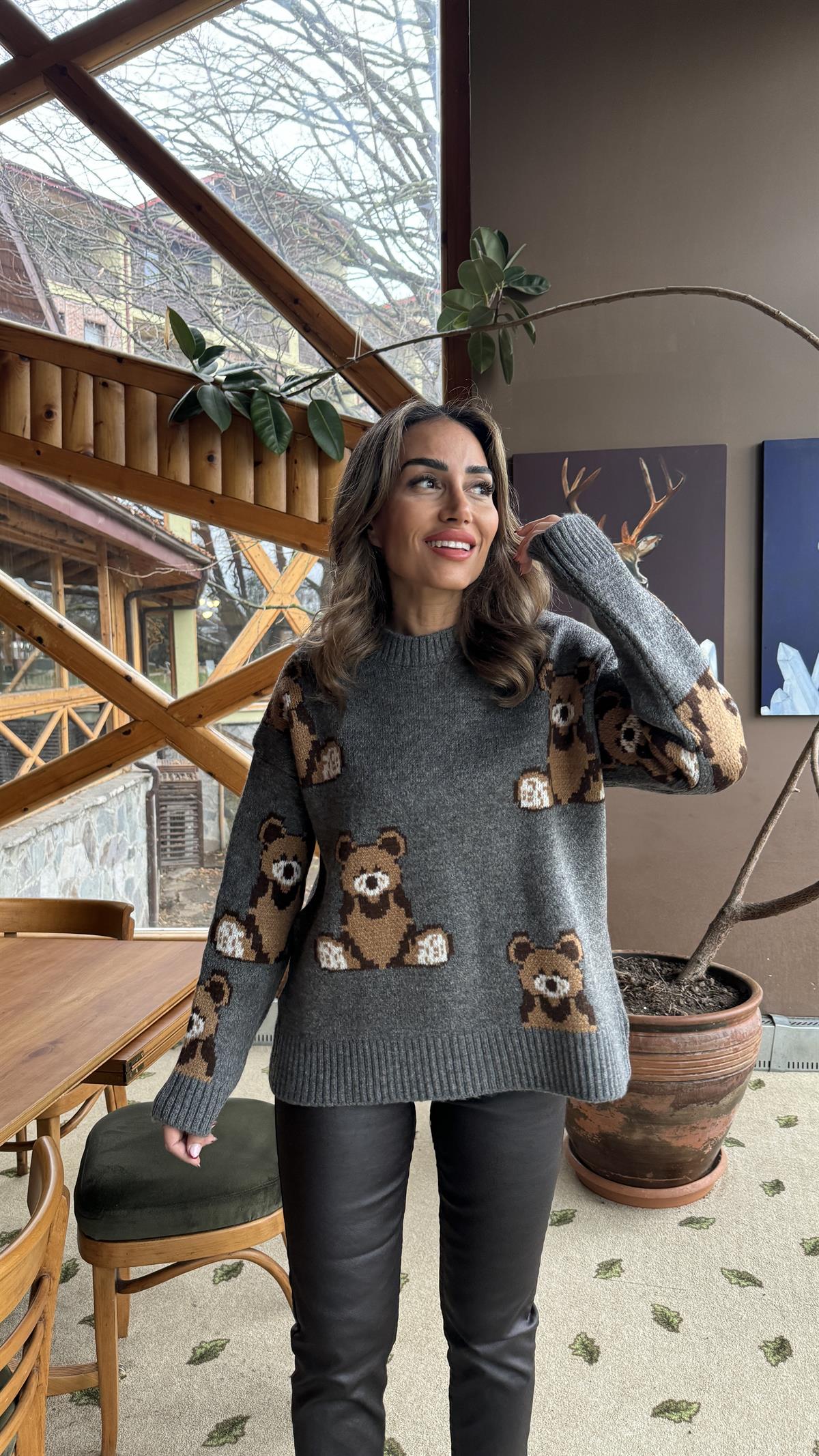 0033 Ayıcıklı Kalın Kazak ANTRASİT