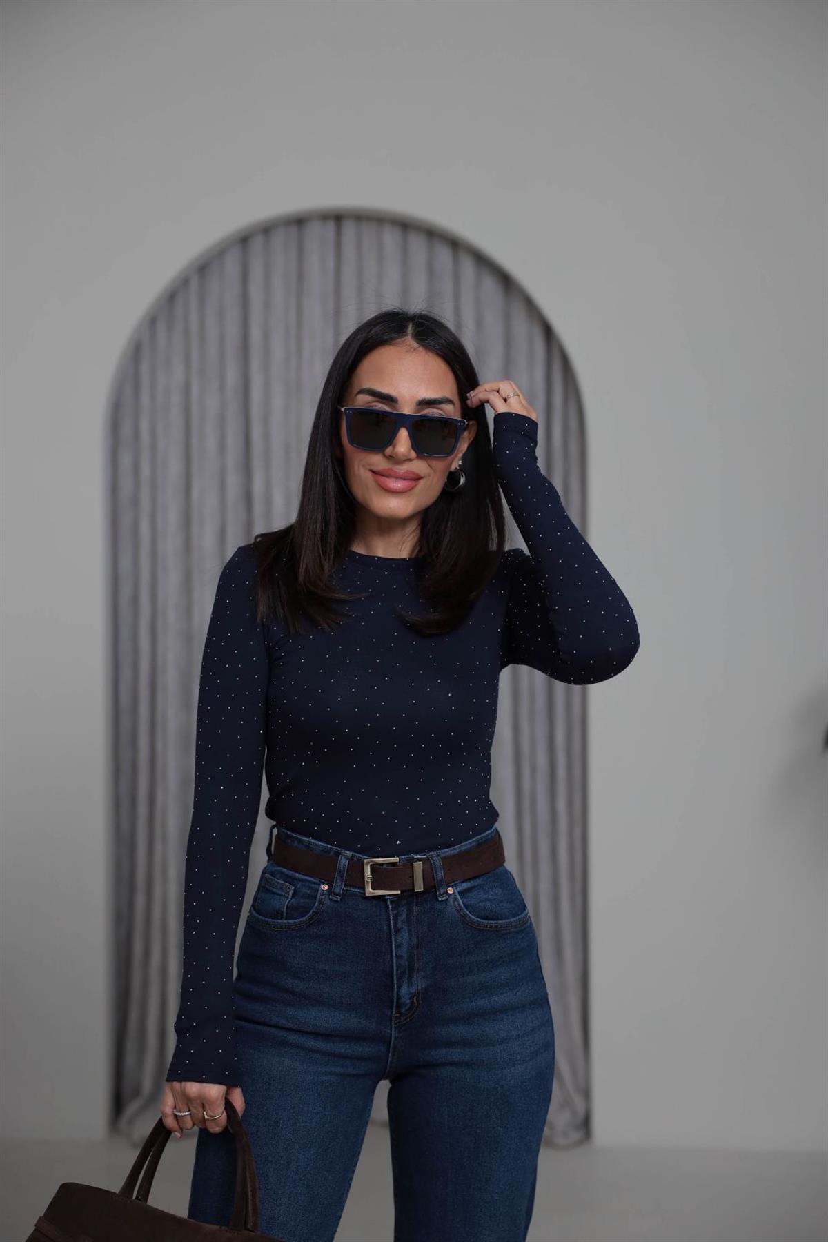 139-1 Taşlı Body LACİVERT