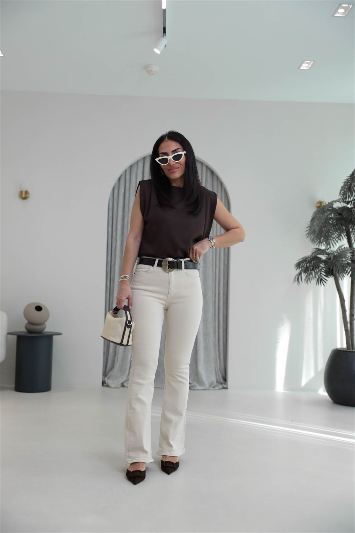 ZA Likralı İspanyol Paça Pantolon BEJ