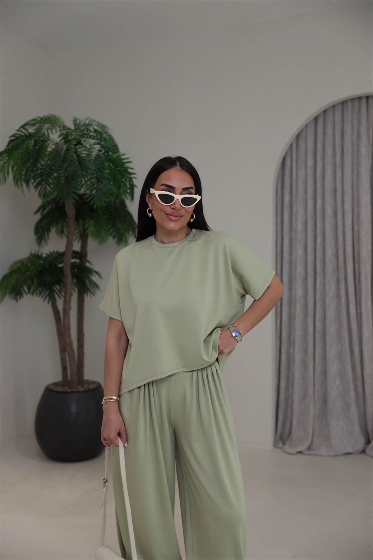 1941 Modal Kumaş Tshirt ve Şalvar Pantolon Takım MİNT