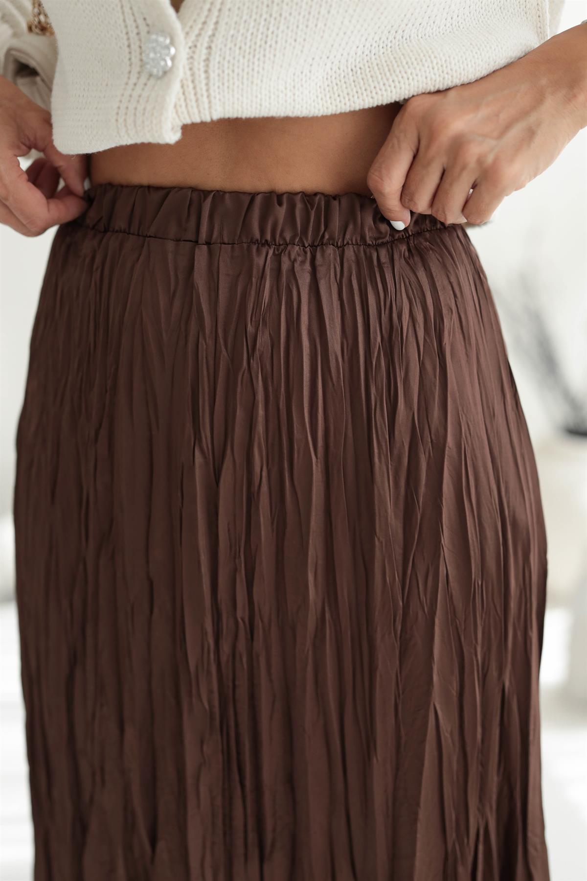 6571 Kraşlı Etek KAHVE