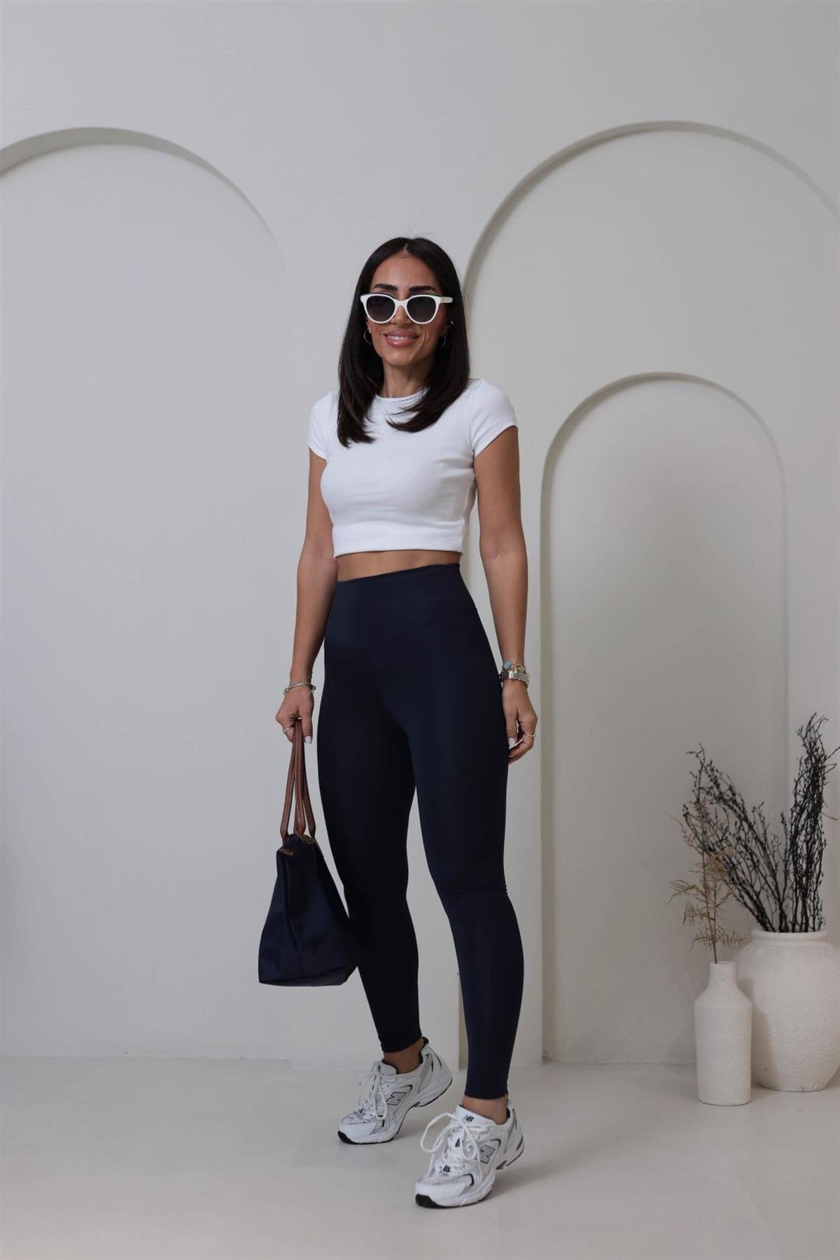 050 Oys Yüksek Bel Şardonlu Tayt LACİVERT