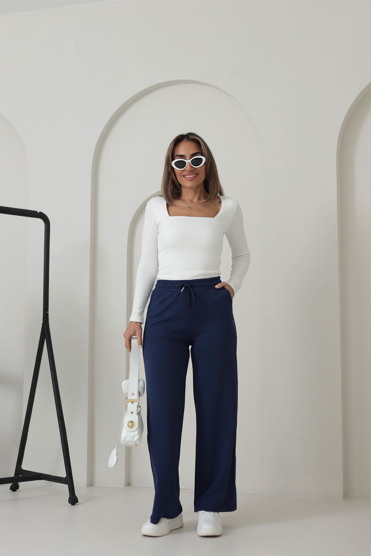 075 Modal OYS Bol Paça Eşofman Altı LACİVERT