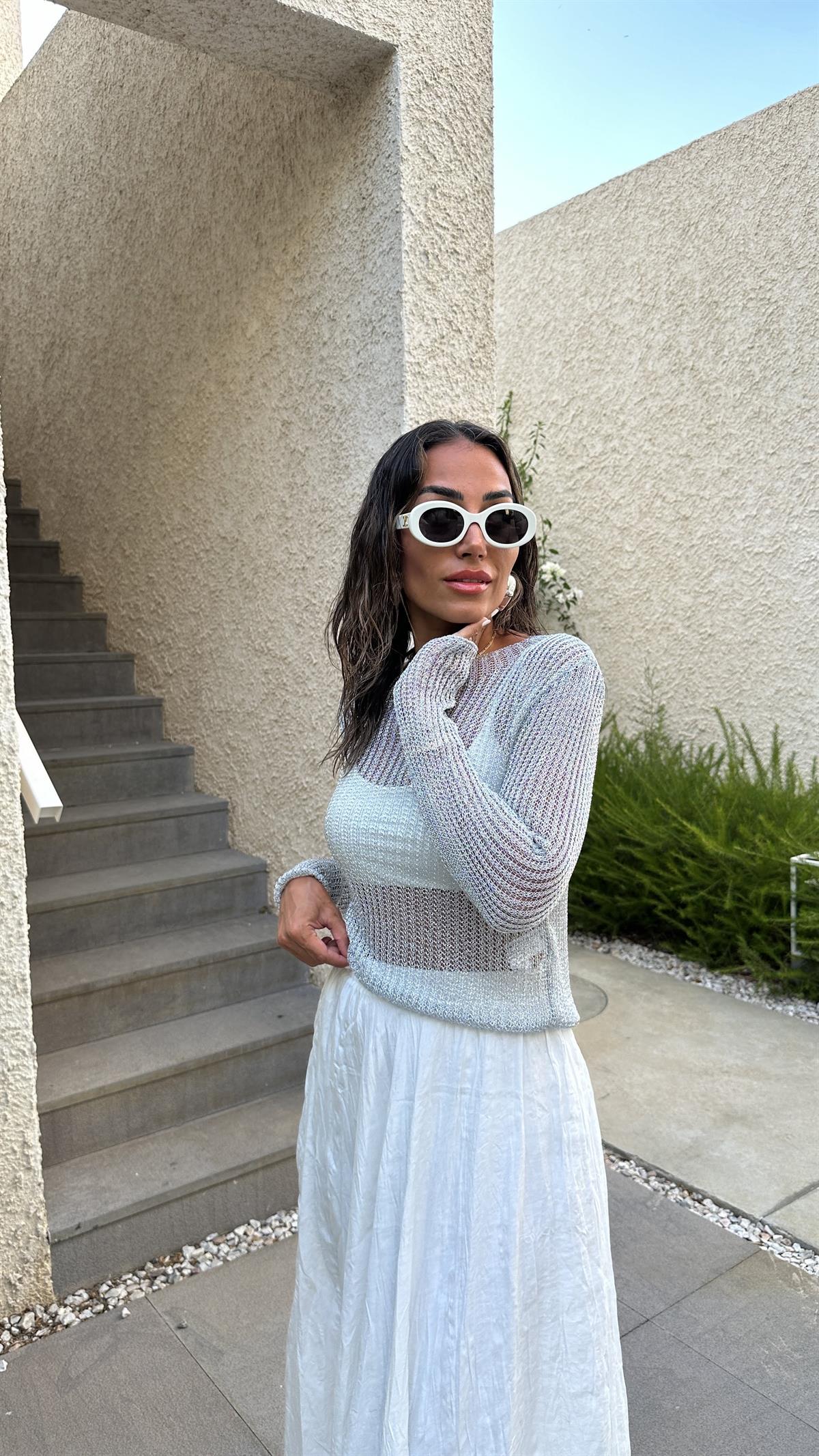 0606 Parlak Ajurlu Triko