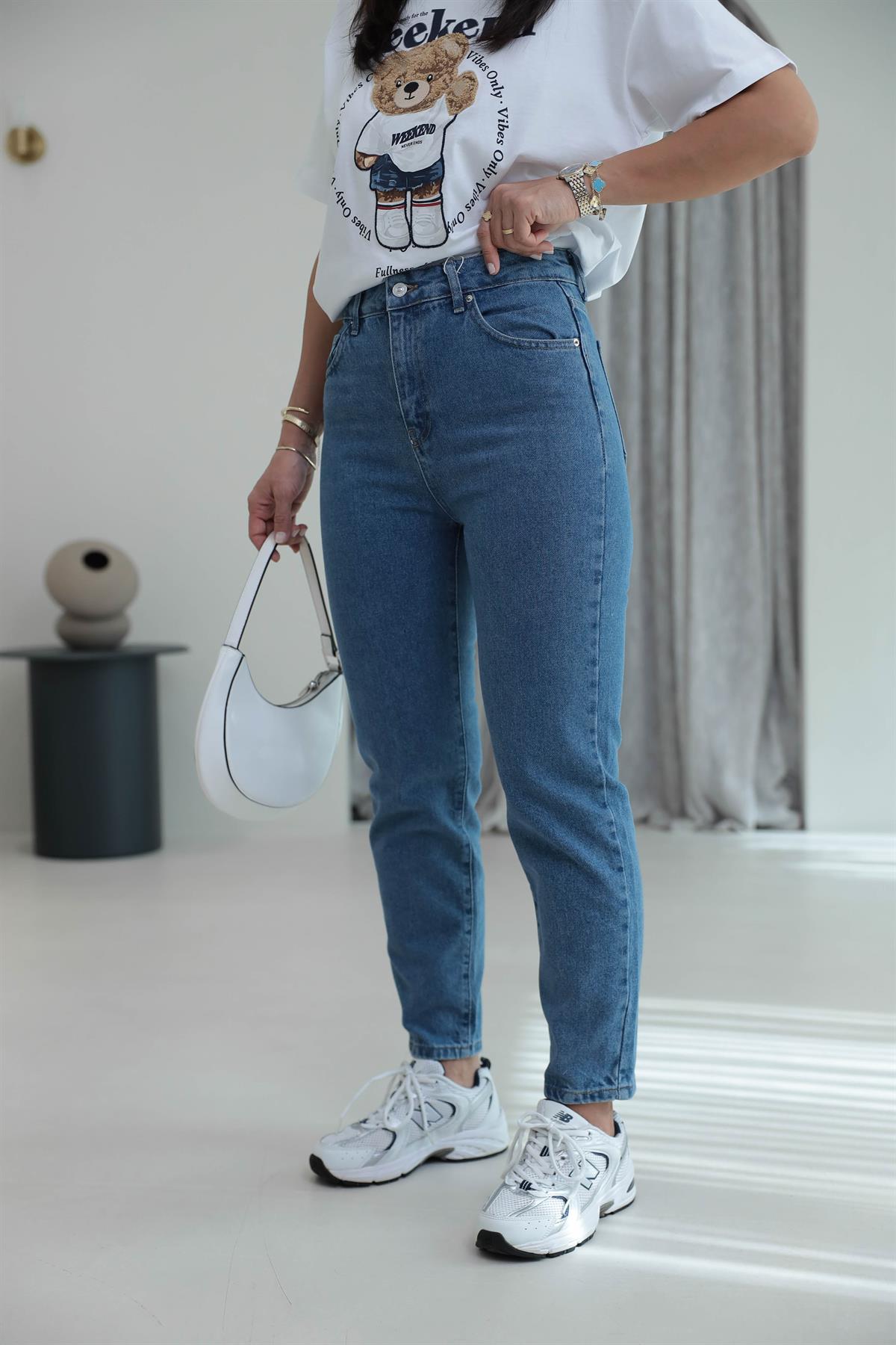 Orj İpkyl Mom Fit Jean MAVİ