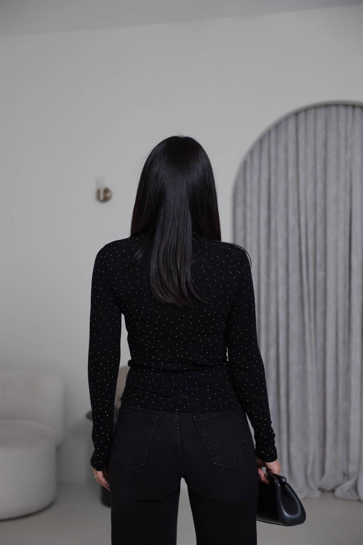 139-1 Taşlı Body SİYAH