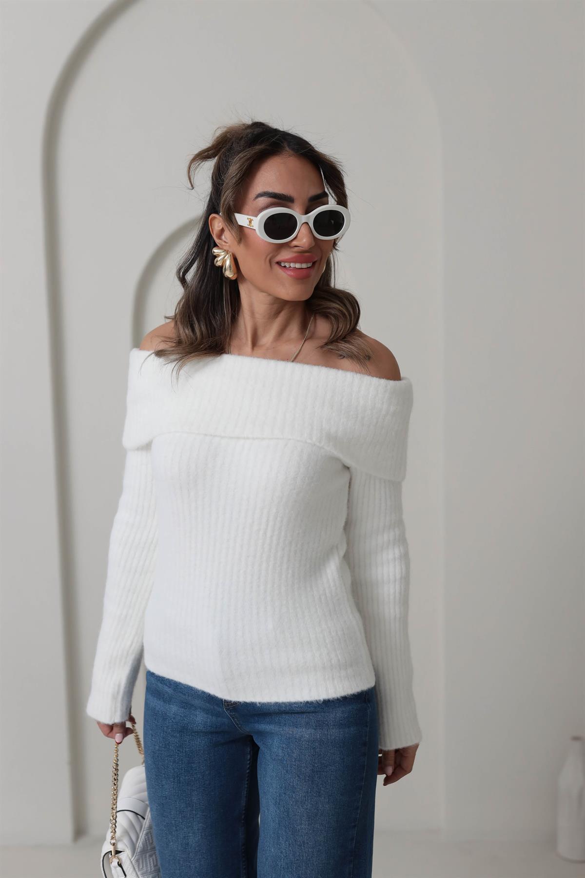 0649 Madona Yaka Fitilli Kazak EKRU