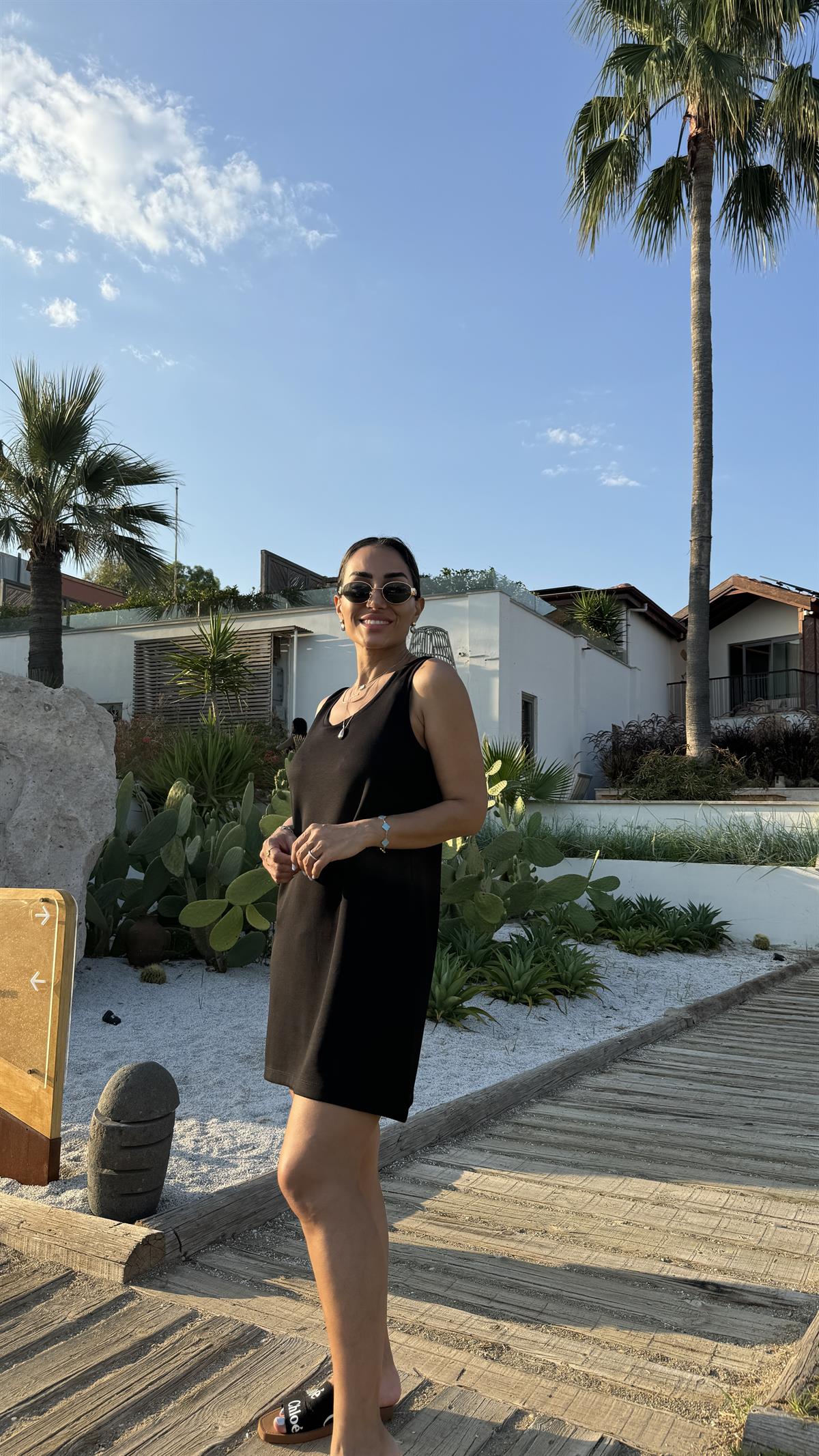 6508 Askılı Modal Elbise SİYAH