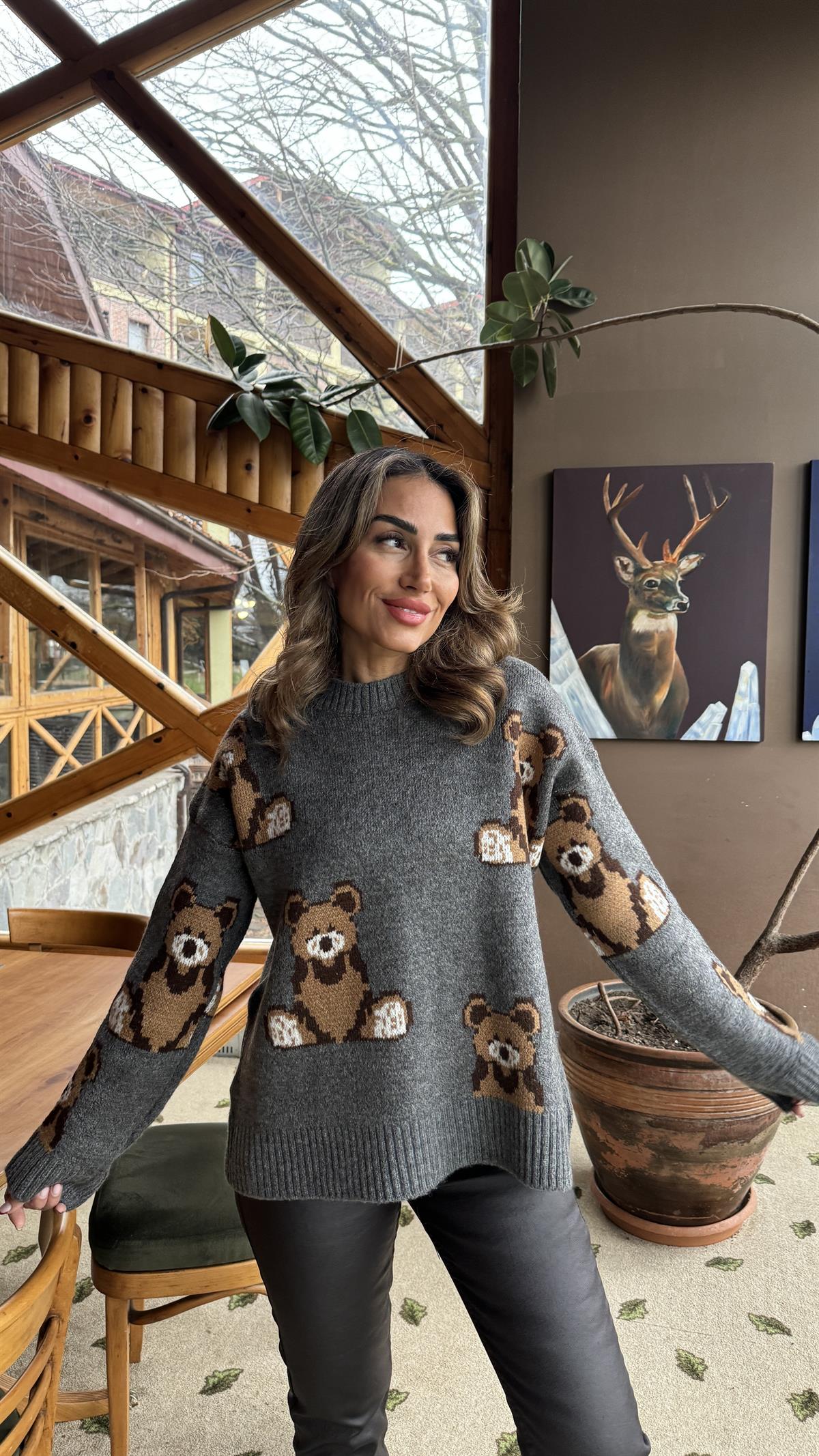 0033 Ayıcıklı Kalın Kazak ANTRASİT