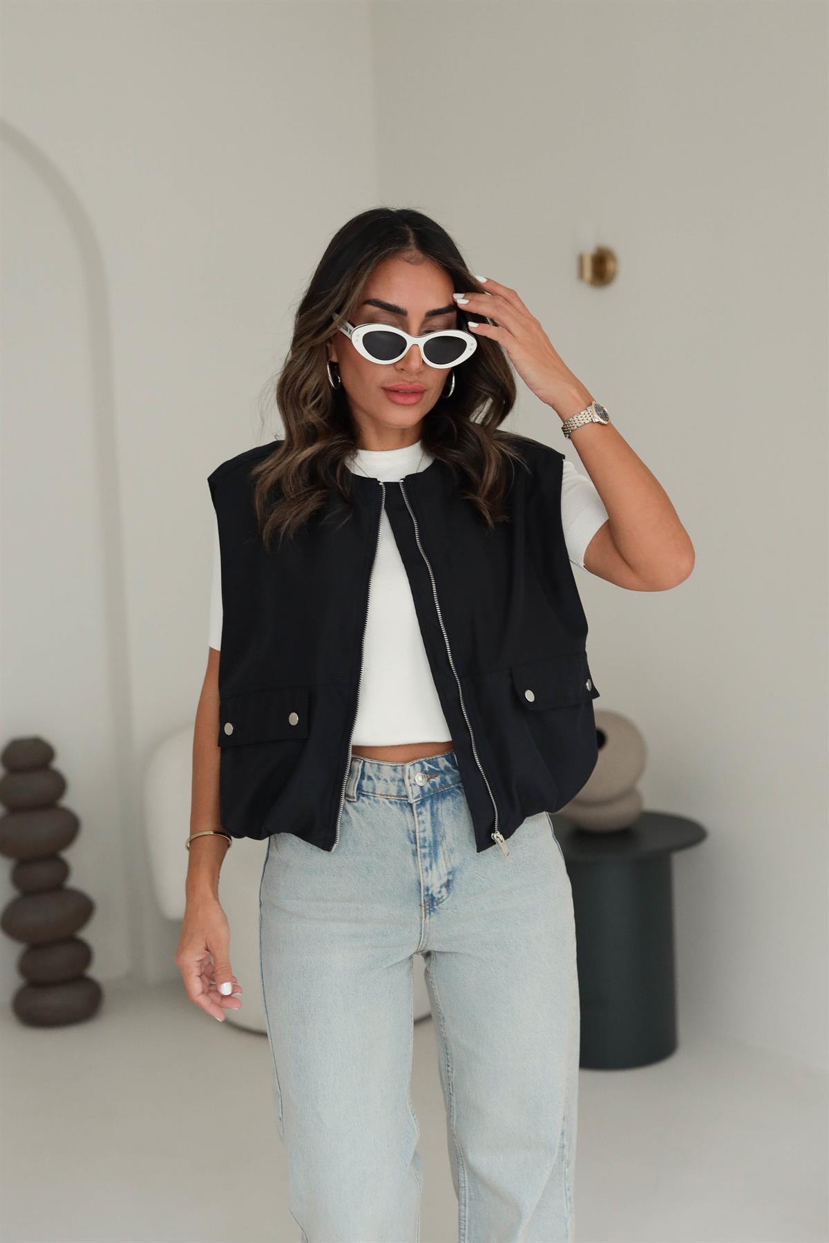 8662 Viral Astarlı Balon Yelek LACİVERT