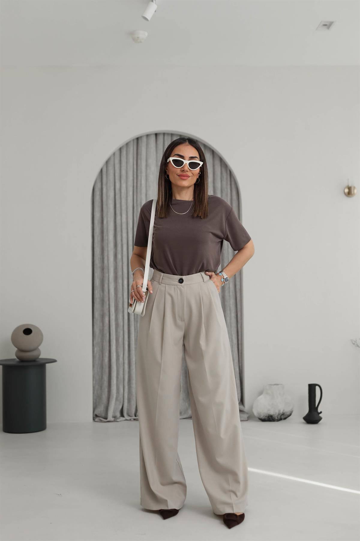 0997 Pensli Palazzo Pantolon TAŞ