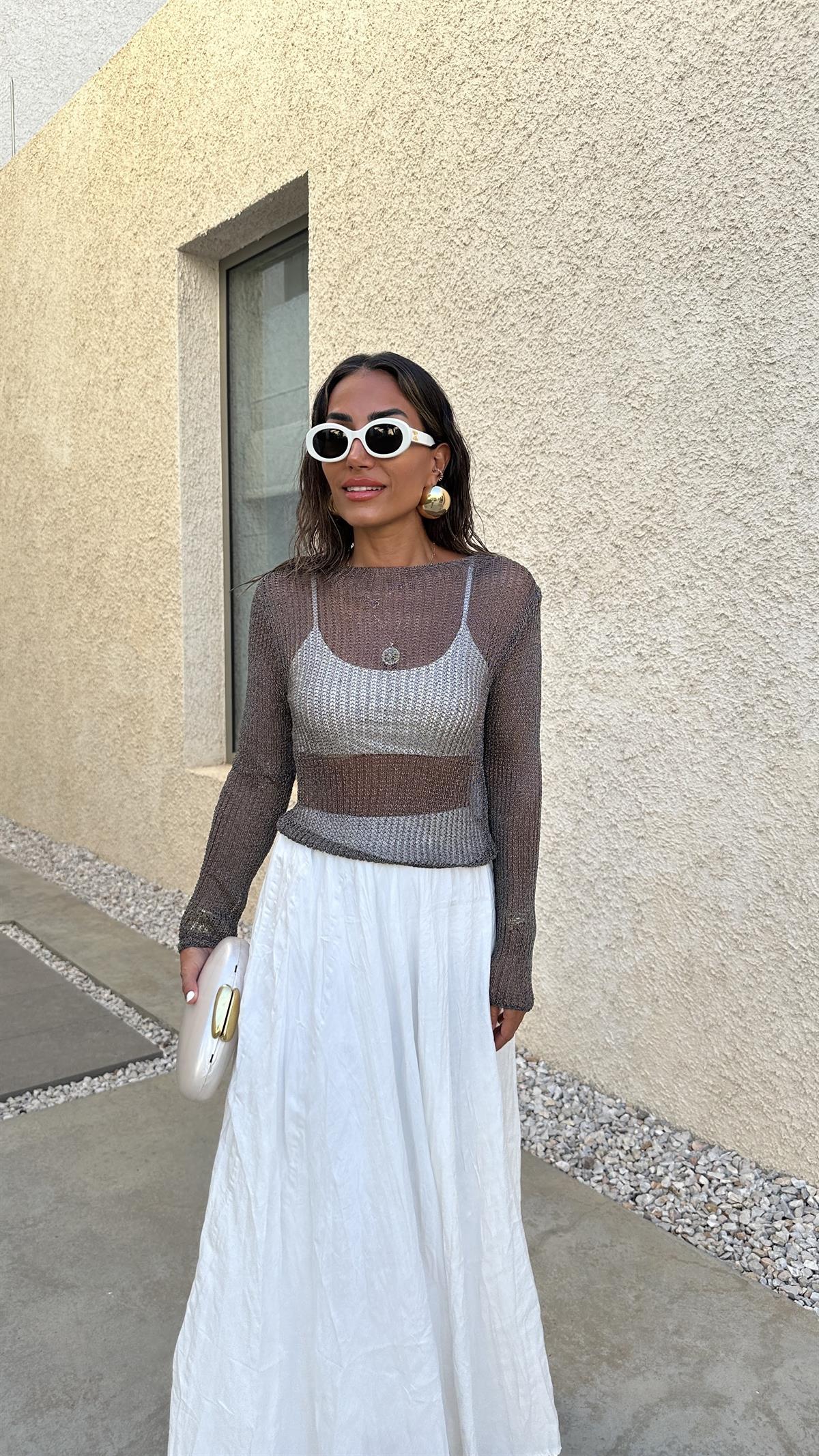 0606 Parlak Ajurlu Triko