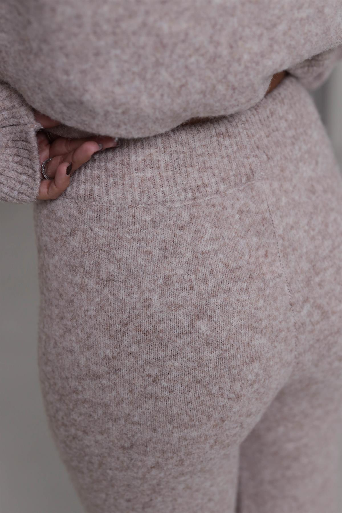 5051 Bağcıklı Triko Pantolon VİZON