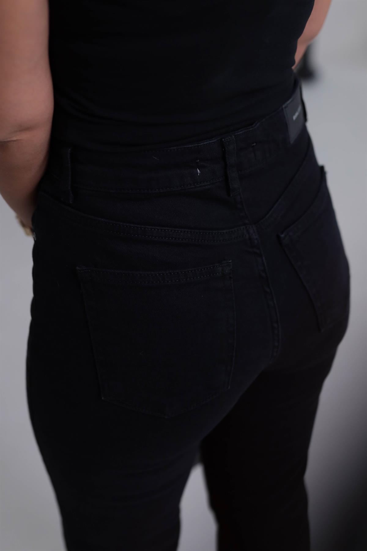 5597 Yüksek Bel Düz Paça Jean  Pantolon SİYAH