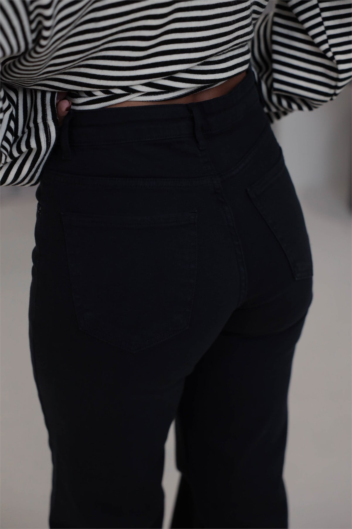 4124 Massi Wide Leg Jean KOYU SİYAH