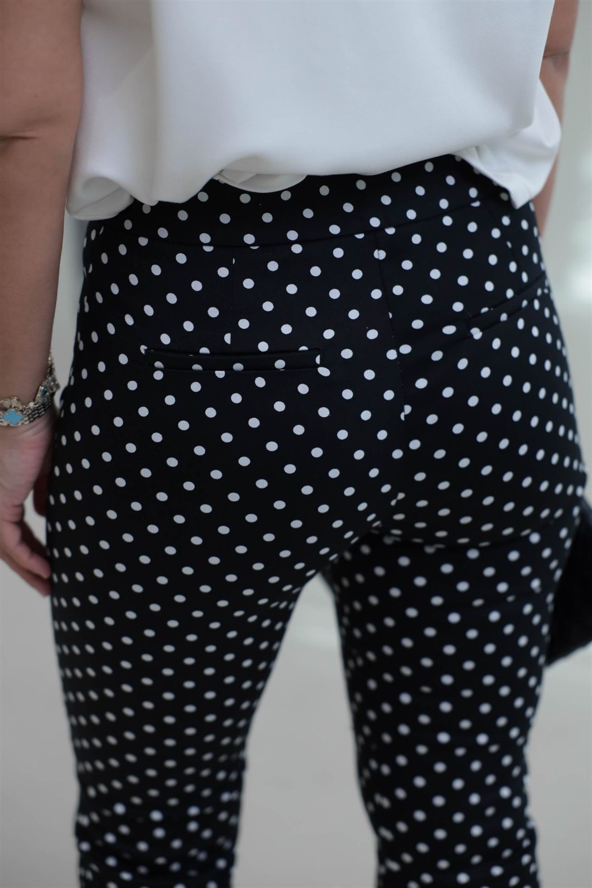 1486 Yüksek Bel Full Likralı Puantiyeli Pantolon SİYAH