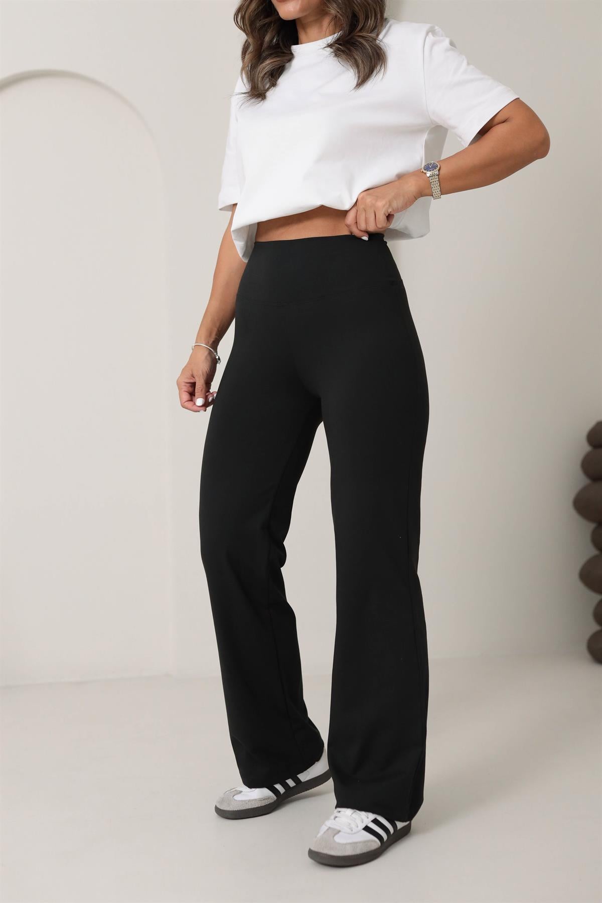 Oys Yüksek Bel Flare Pantolon SİYAH