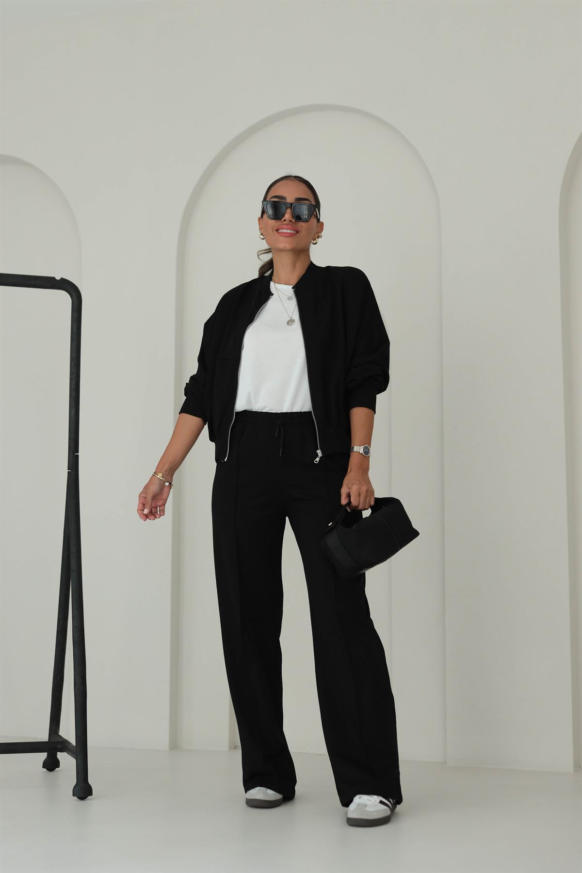 8606 Fermuar Detaylı Sweat Eşofman Takım