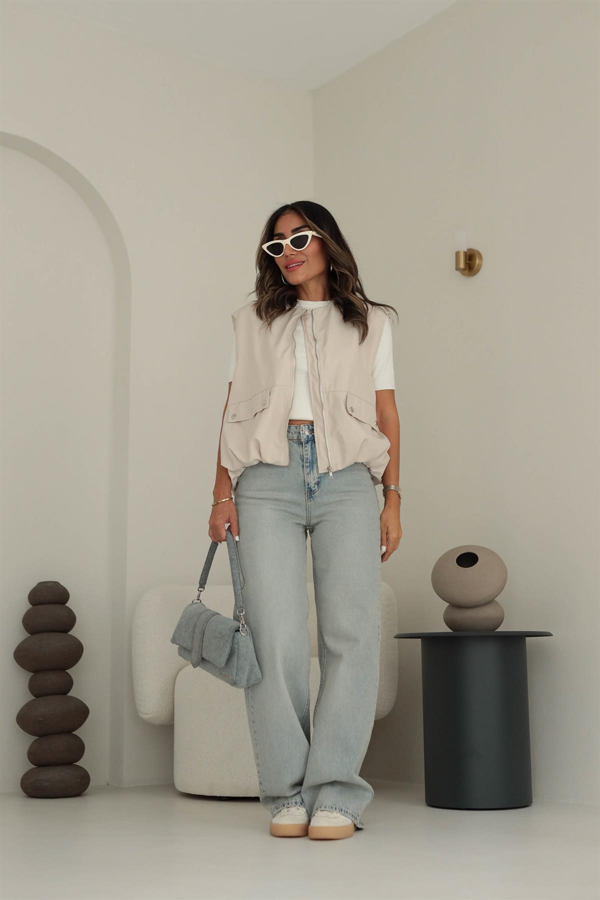 8662 Viral Astarlı Balon Yelek TAŞ