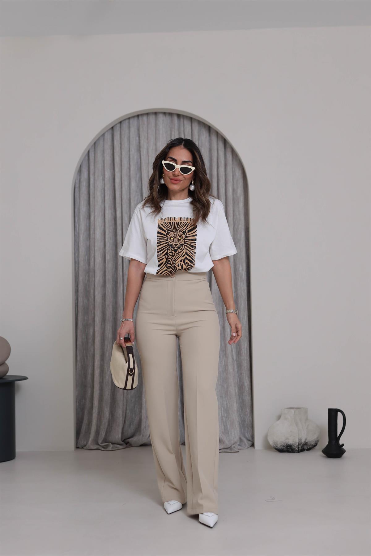 0714 Paça Palazzo Pantolon BEJ