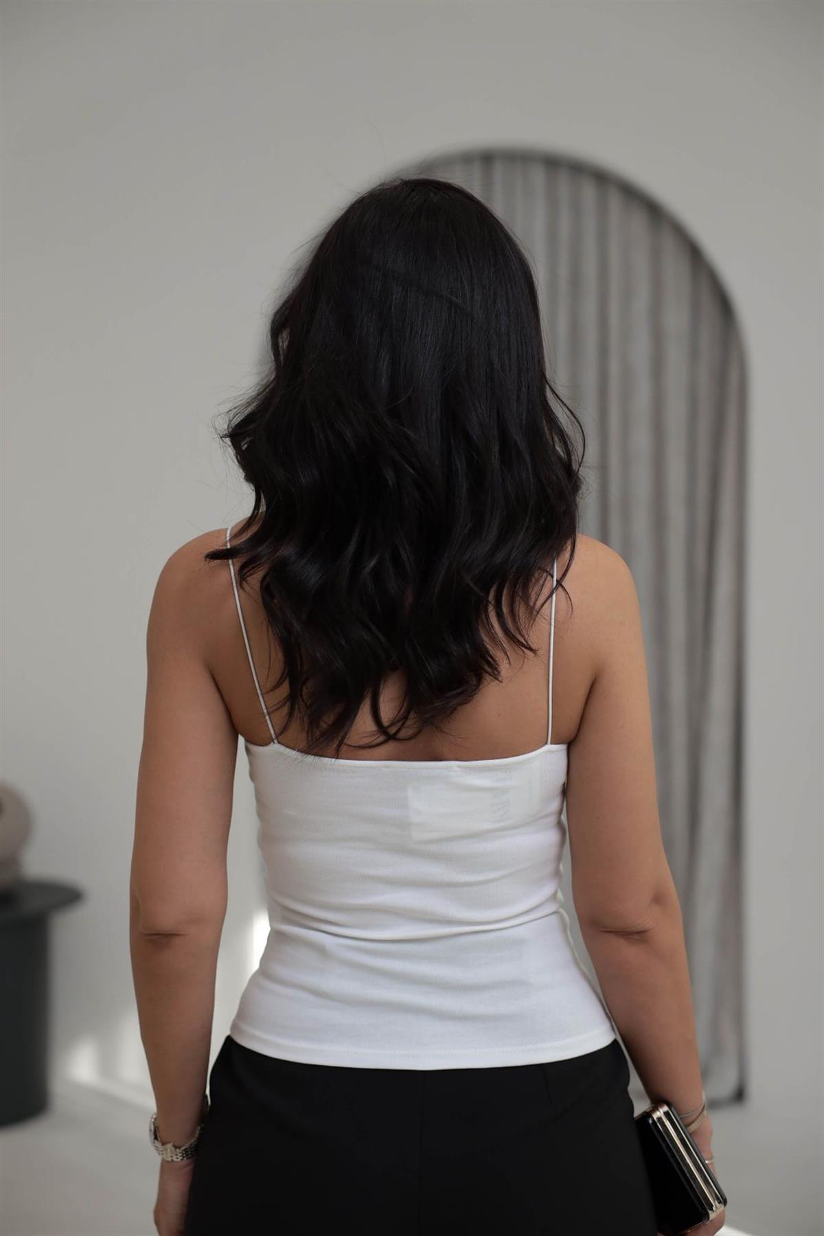 4829Y Lastik Askılı Pamuklu Atlet EKRU