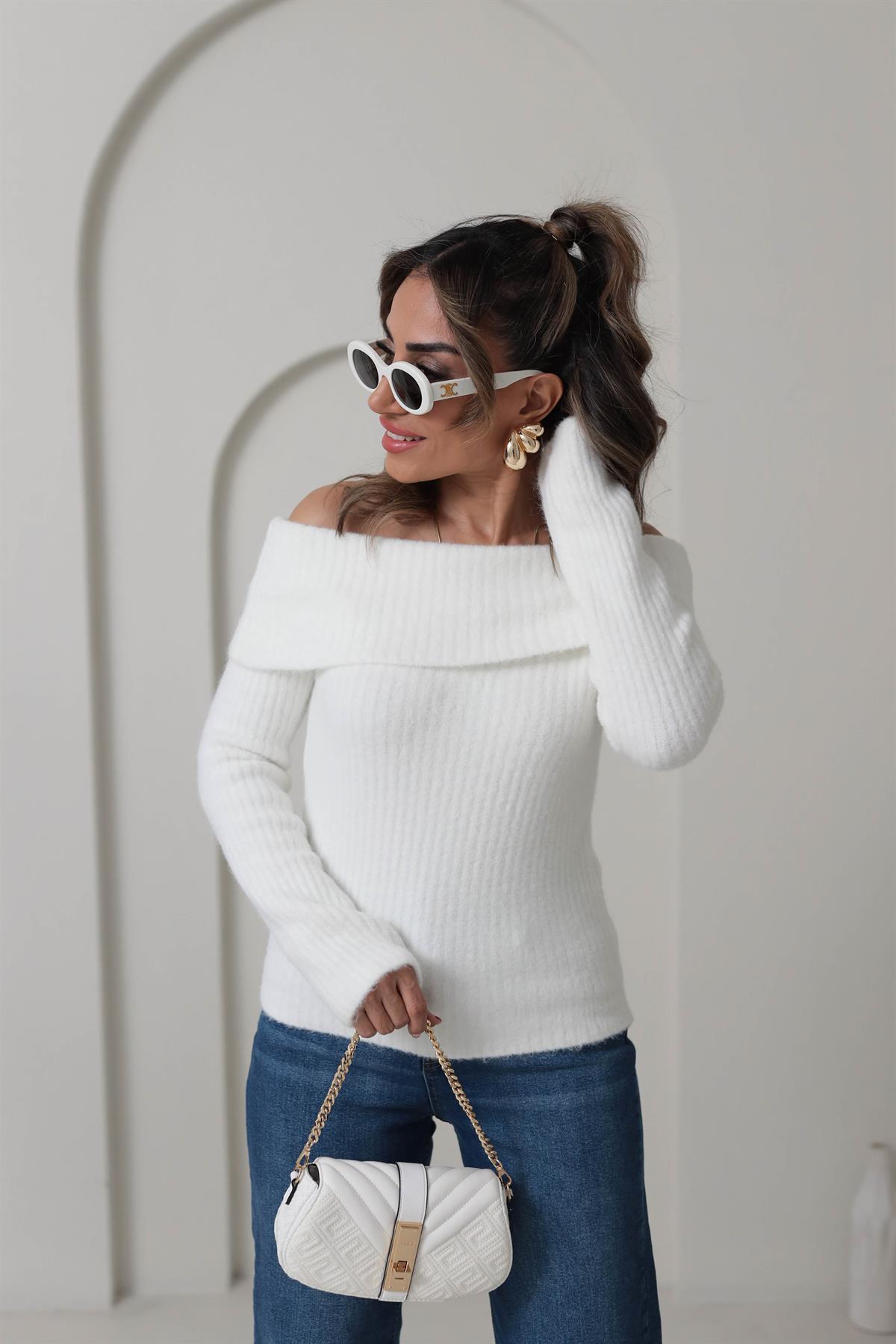 0649 Madona Yaka Fitilli Kazak EKRU