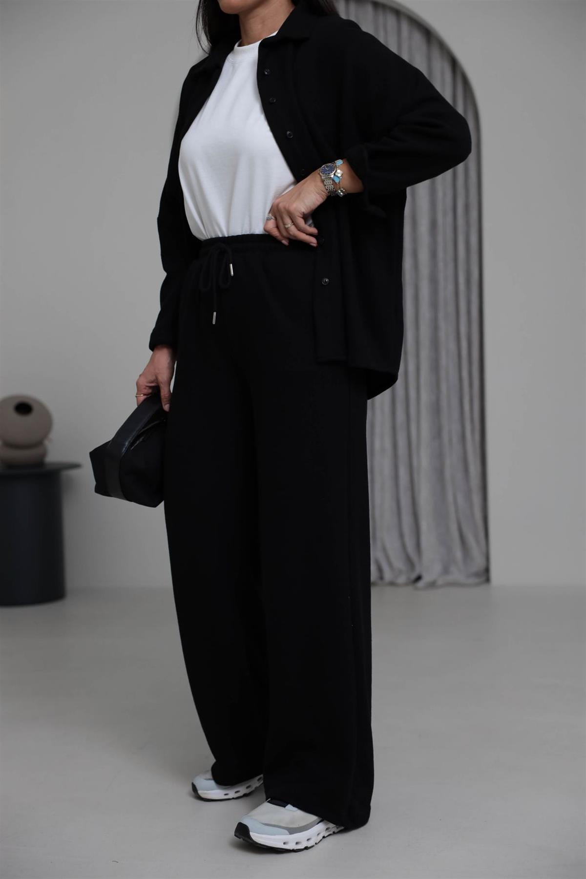 2241 Selanik Kumaş Gömlekli Takım SİYAH