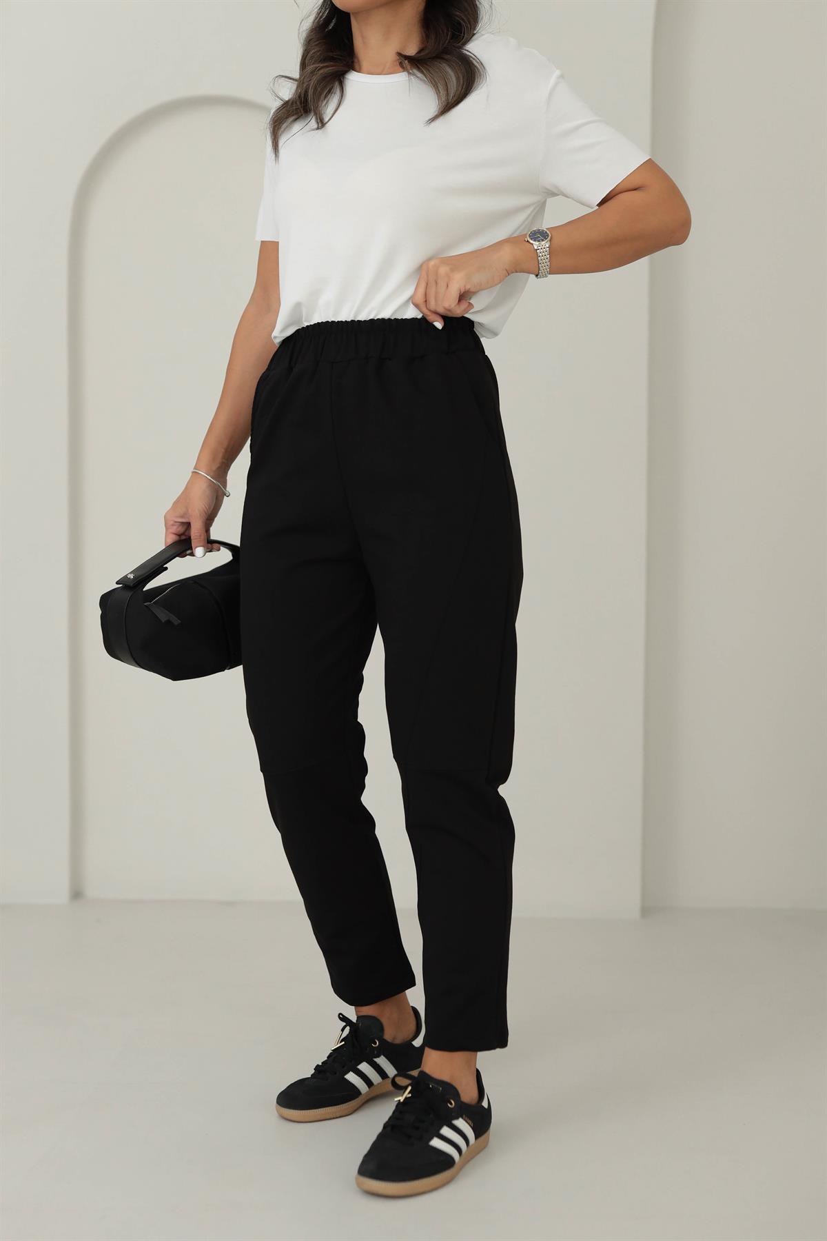 9019 Dikiş Detaylı Eşofman Altı SİYAH