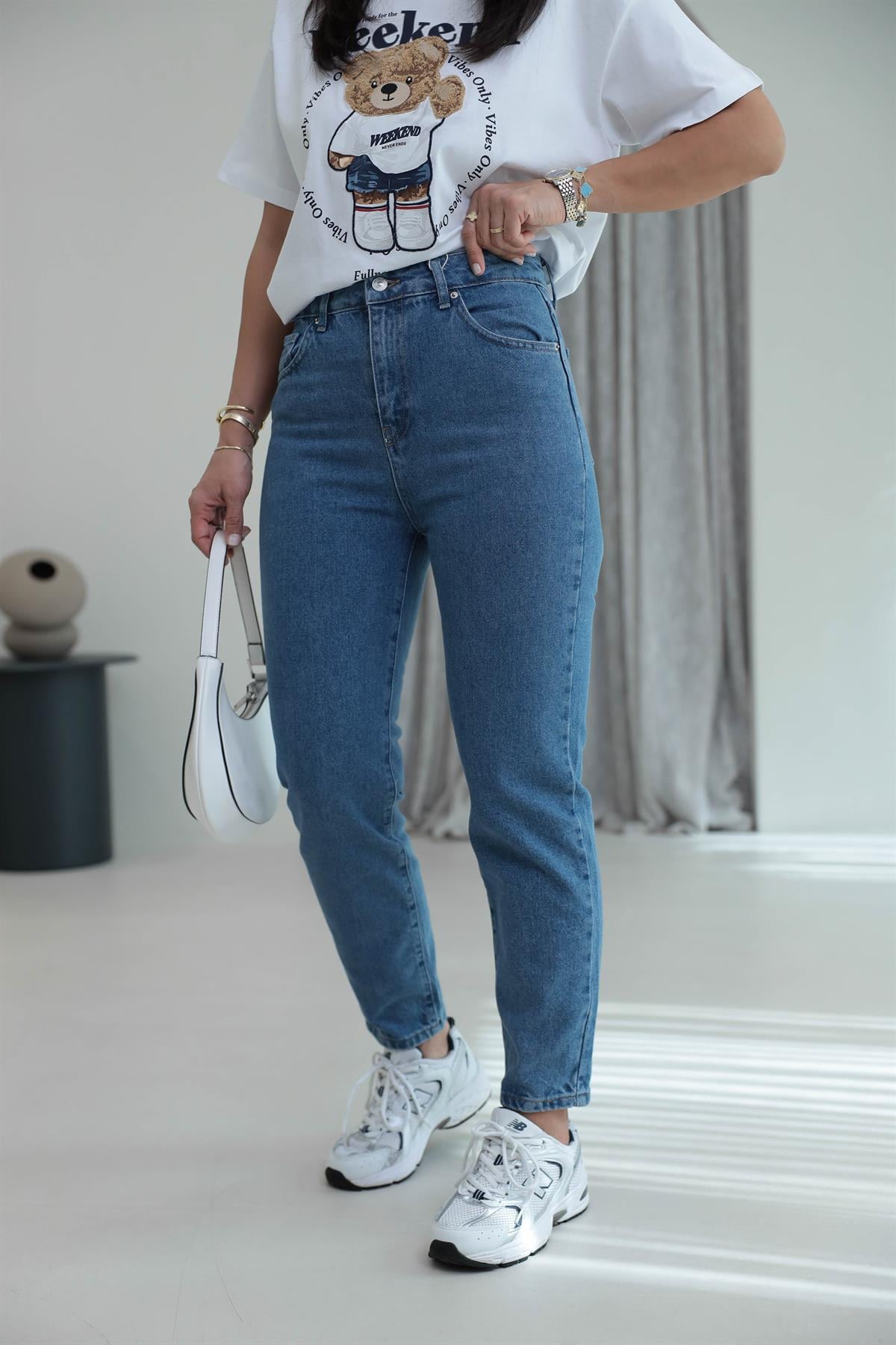 Orj İpkyl Mom Fit Jean MAVİ