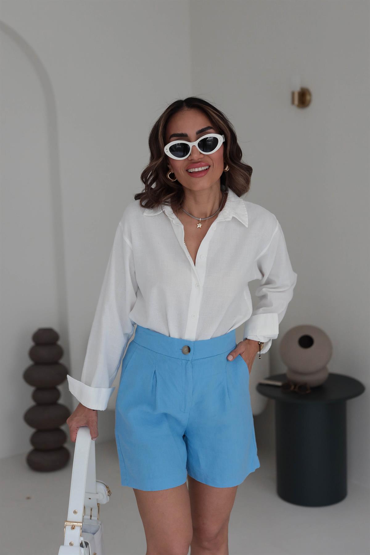 6249 Keten Kumaş Gömlek