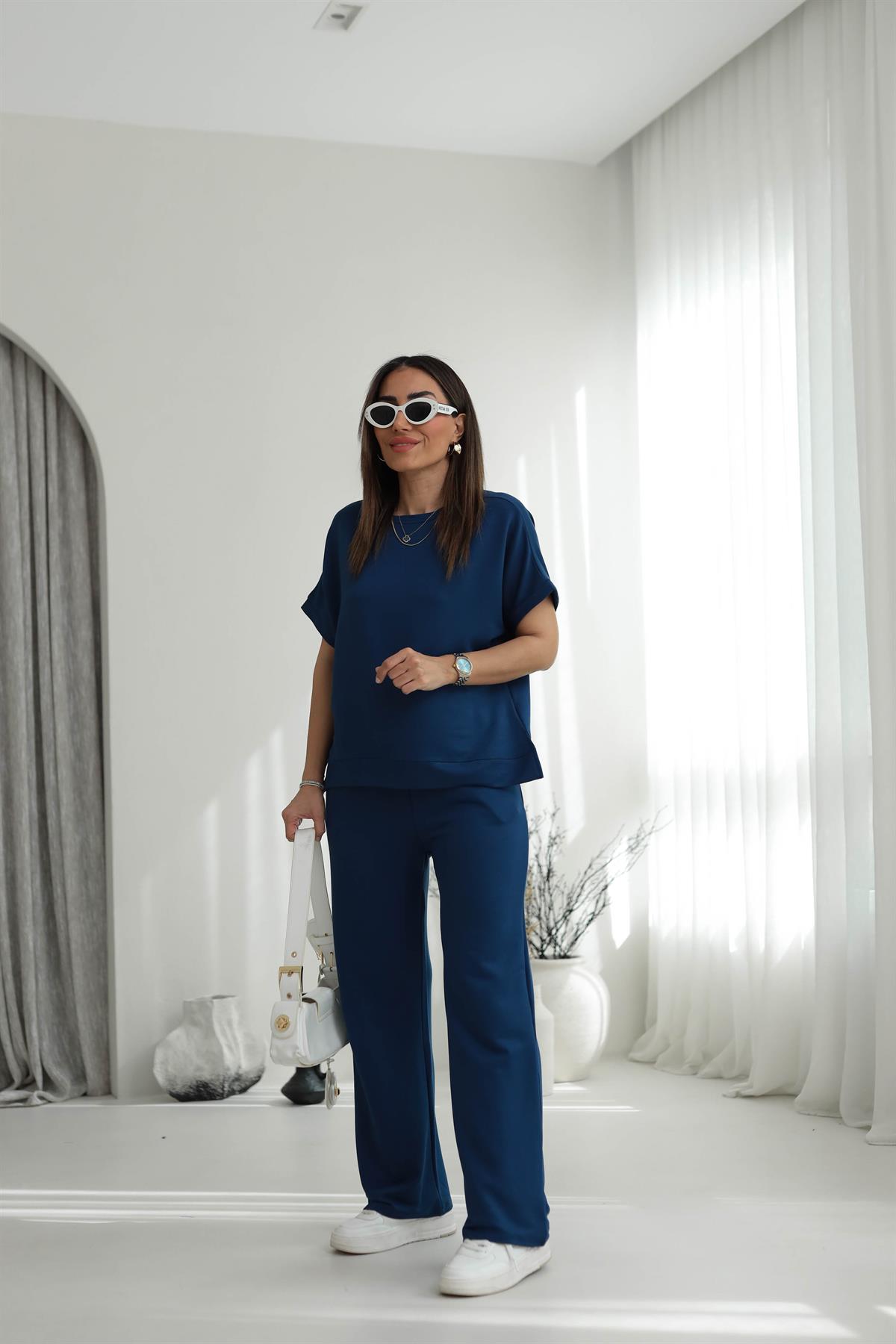 3183 Kısa Kol Modal Takım LACİVERT