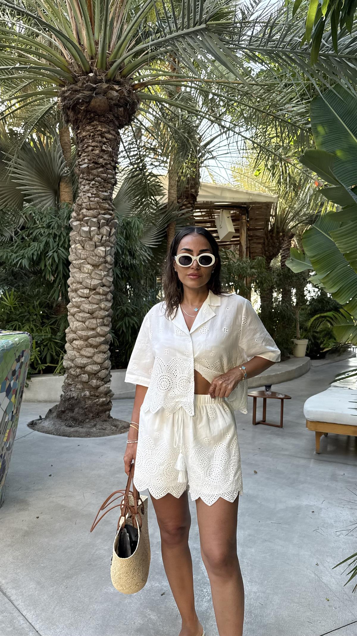 DXB Şortlu Fisto Detaylı Gömlekli Takım BEYAZ